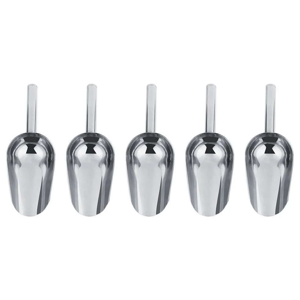 Paletta per ghiaccio in acciaio inox, 5 palette per caramelle, multiuso Paletta per Alimenti in Metallo, Cucchiaio Pratico da Cucina per buffet, bar e cucina, feste, matrimoni(Tramutante)