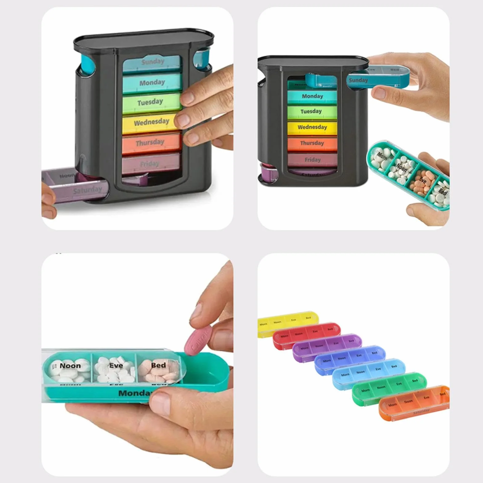 Portapillole da viaggio organizer settimanale per pillole scatola portatile carina dispenser medicinali