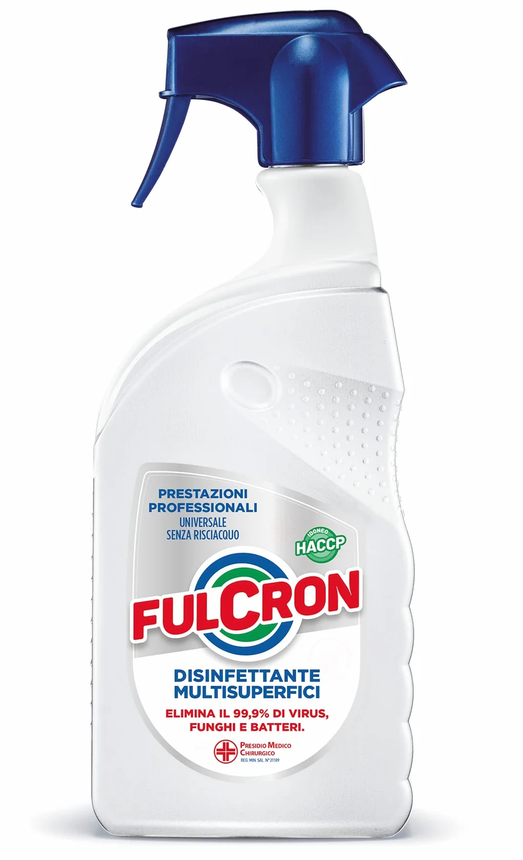 FULCRON Disinfettante Multisuperfici 750 Ml, Detergente Inodore, Elimina 99,9% di Virus Funghi Batteri