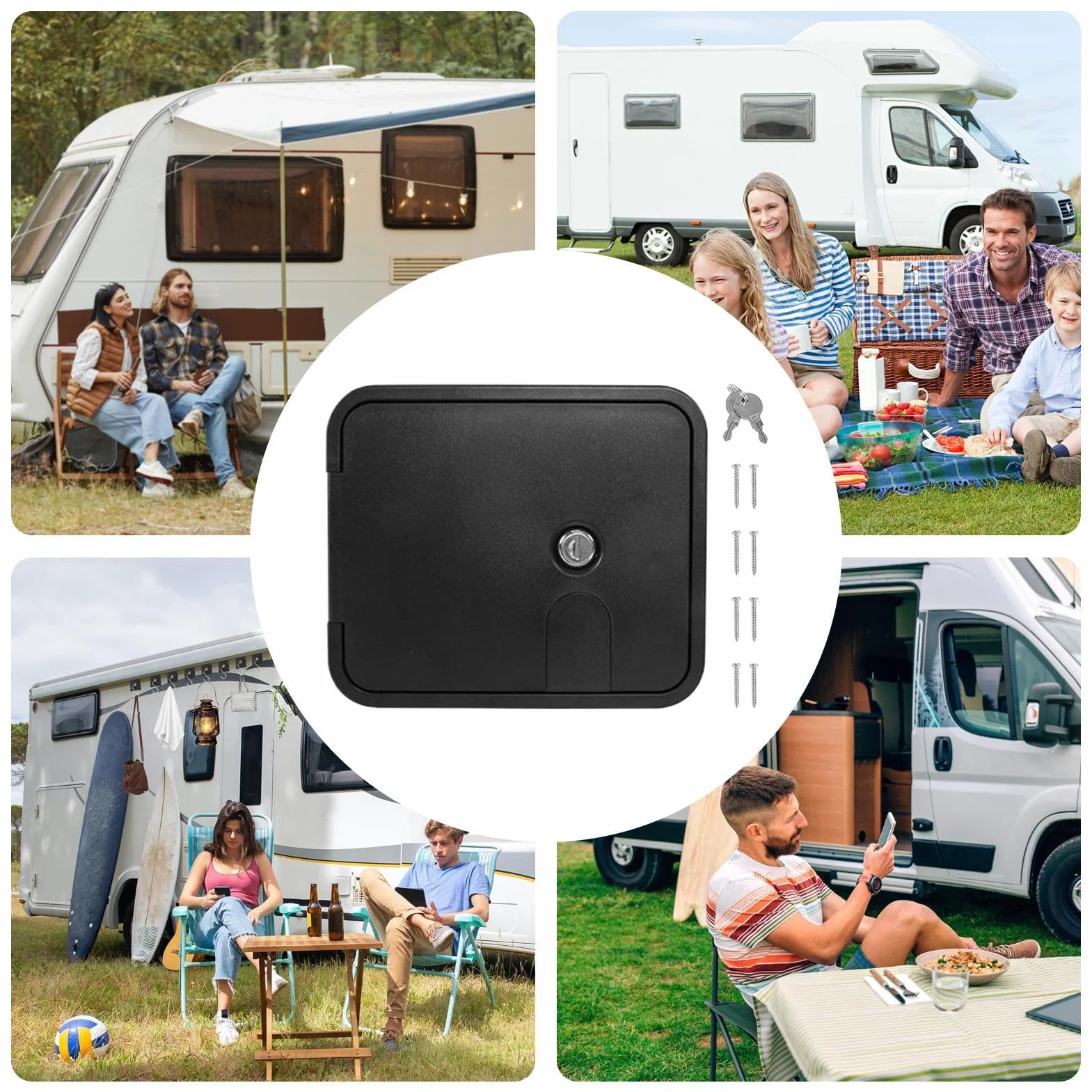 Porta di accesso per camper, resistente alla ruggine, pannello di accesso elettrico per veicoli con robusto design di bloccaggio, ideale per la manutenzione del portello del pavimento della porta di