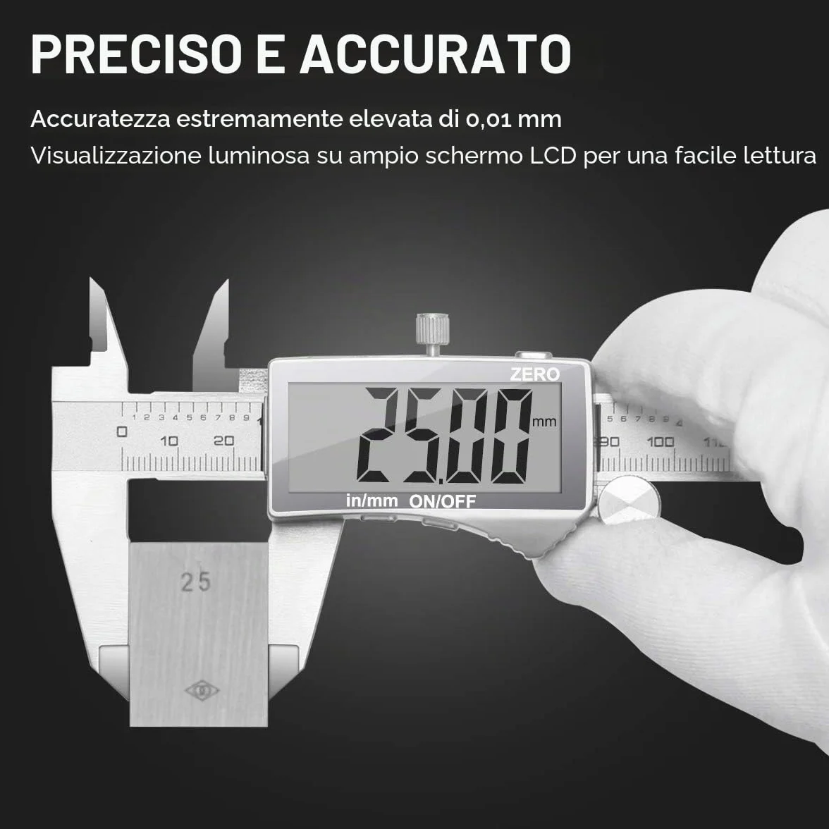 Preciva Calibro Digitale 150 mm 6 Pollice Elettronico Acciaio Inossidabile Resistente Agli Schizzi LCD Schermo Grande