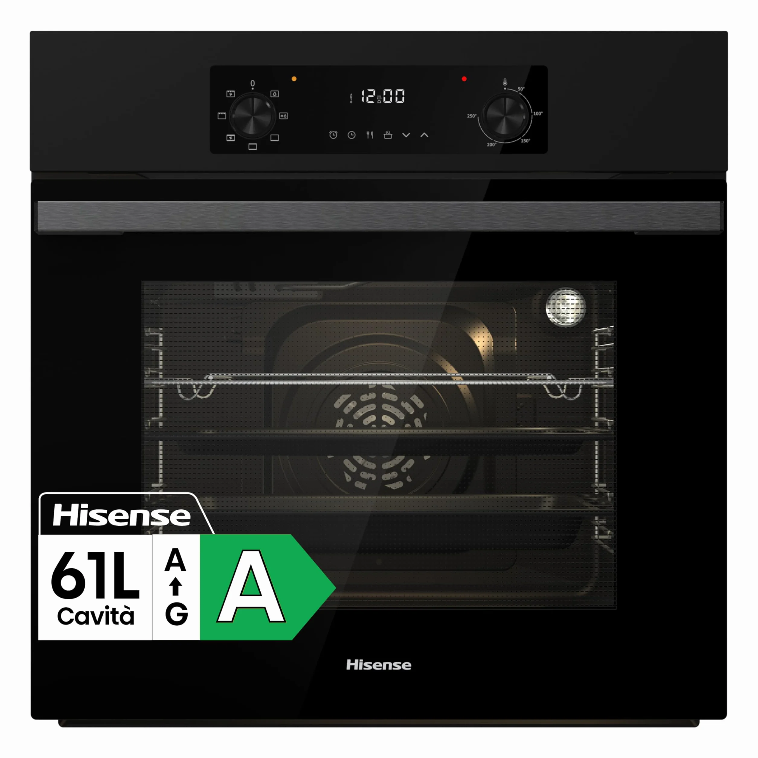 Hisense BI62220AB Forno Multifunzione 61L 7 Funzioni Even Bake AquaClean Classe A Nero