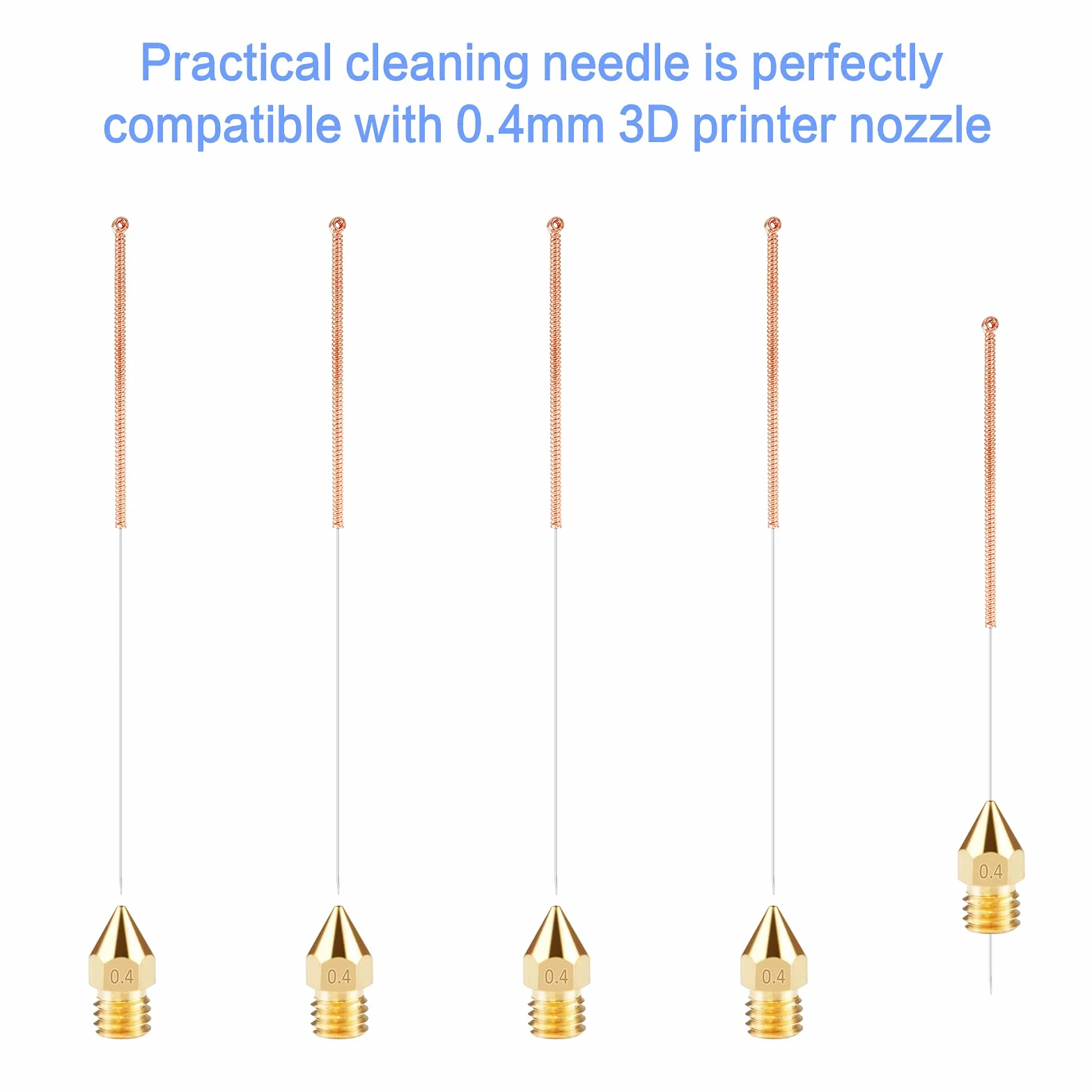20 Pz Aghi Per Pulizia Ugelli 0.4mm Accessori Per Aghi Per Stampante 3D Strumento Per Pulizia Ugelli in Acciaio Inossidabile Per MK8 E3D MK10, Oro