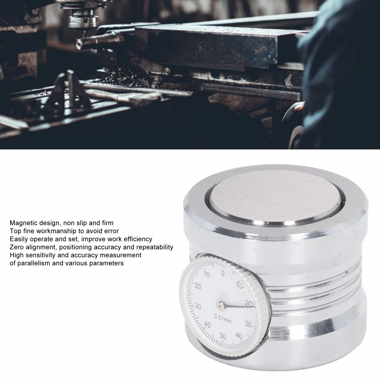 Focket Asse Z Zero Setter, Precisione 0,01 Mm Magnetico Antiscivolo CNC Tool Setter per Misurazione Altezza Calibrazione Asse Z