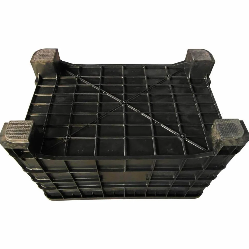 Cassa pallet in plastica (HDPE riciclato), 4 piedi, Mis. 1000 L x 635 P x 645 H mm, portata 150 Kg, volume 300 Lt
