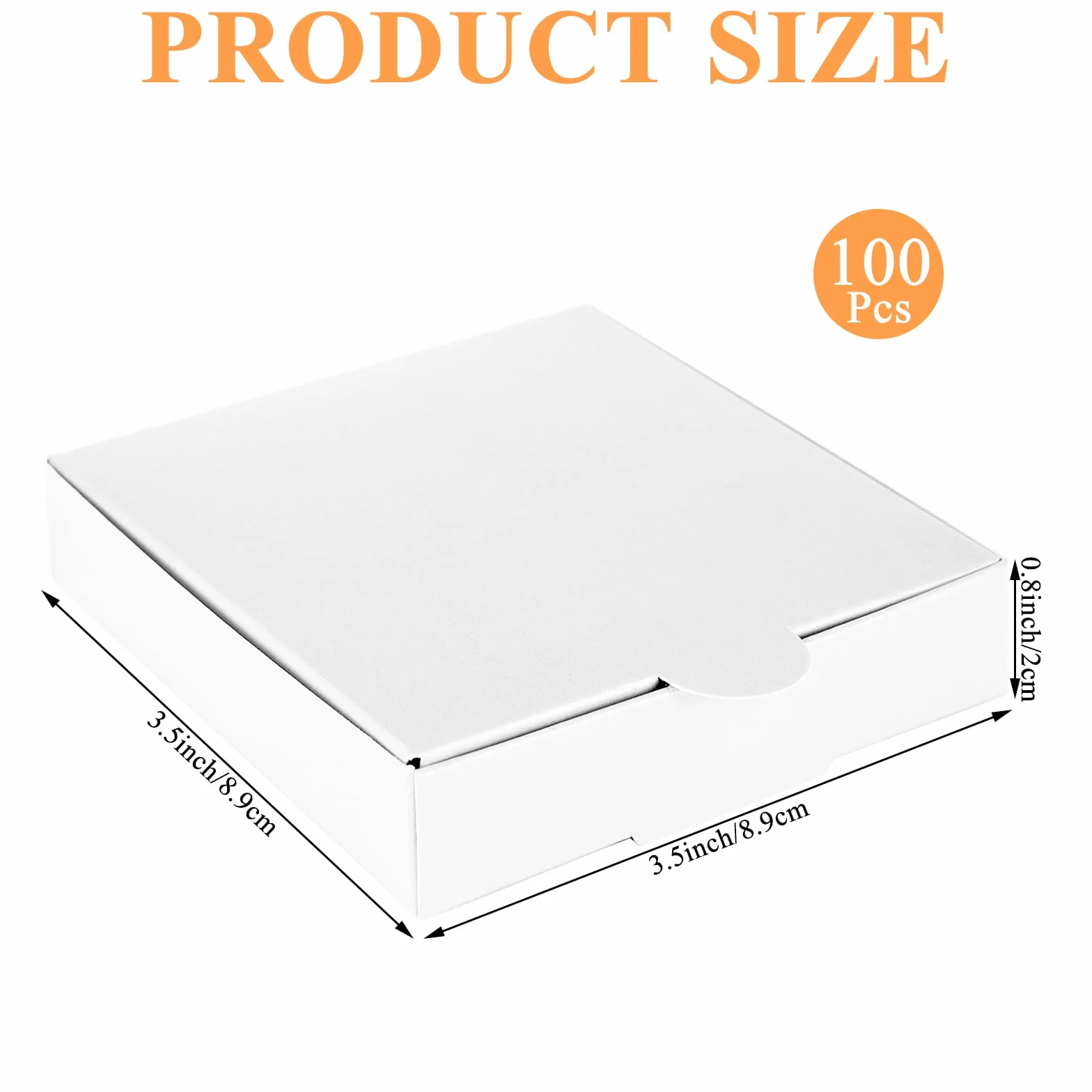 Scatole per Pizza 100 Mini 3,5x3,5 cm Quadrate Cartone Bianco