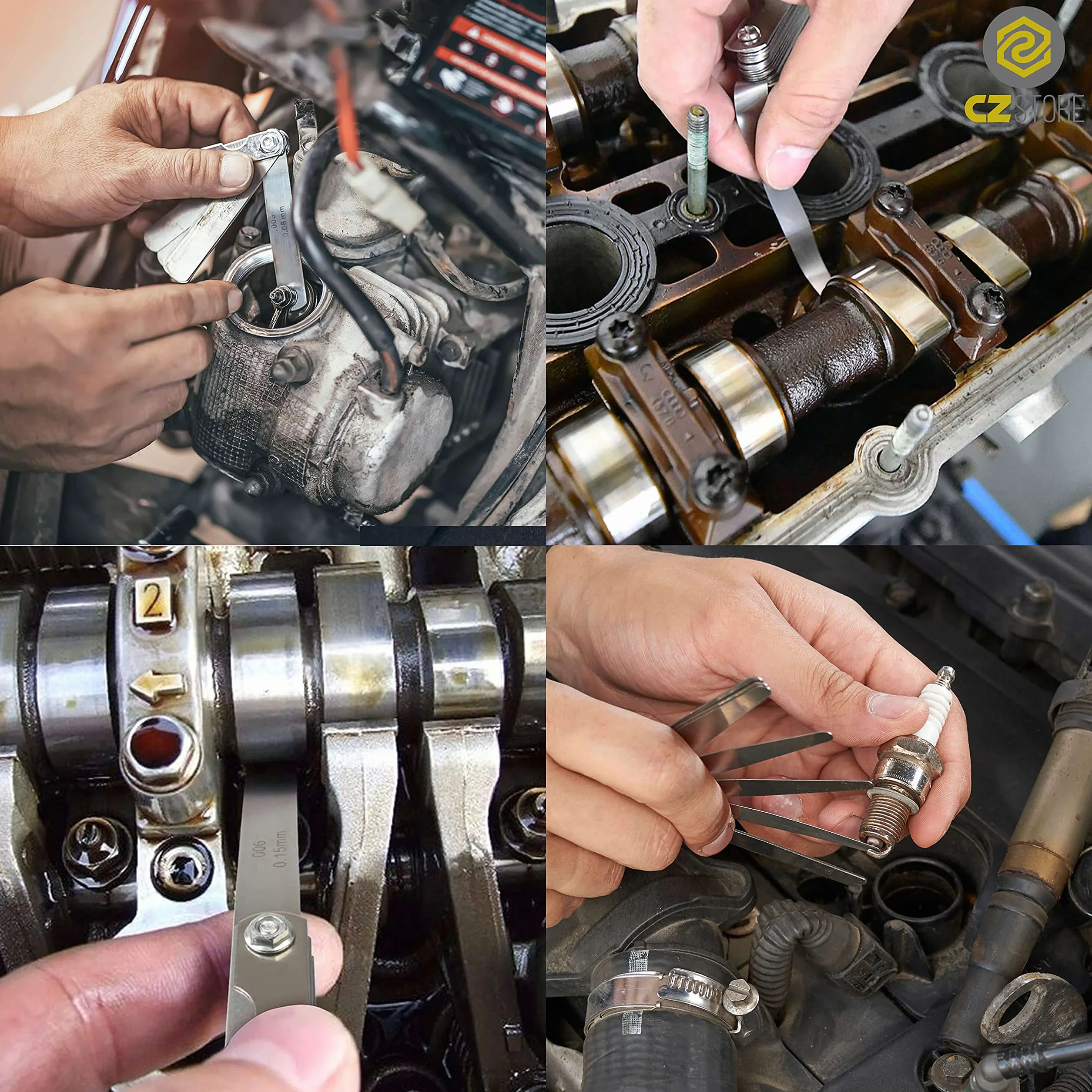 Spessimetro 32 Lame in Acciaio Inossidabile Misurazione 0,04-0,9 mm Pieghevole Doppia Misure Incise