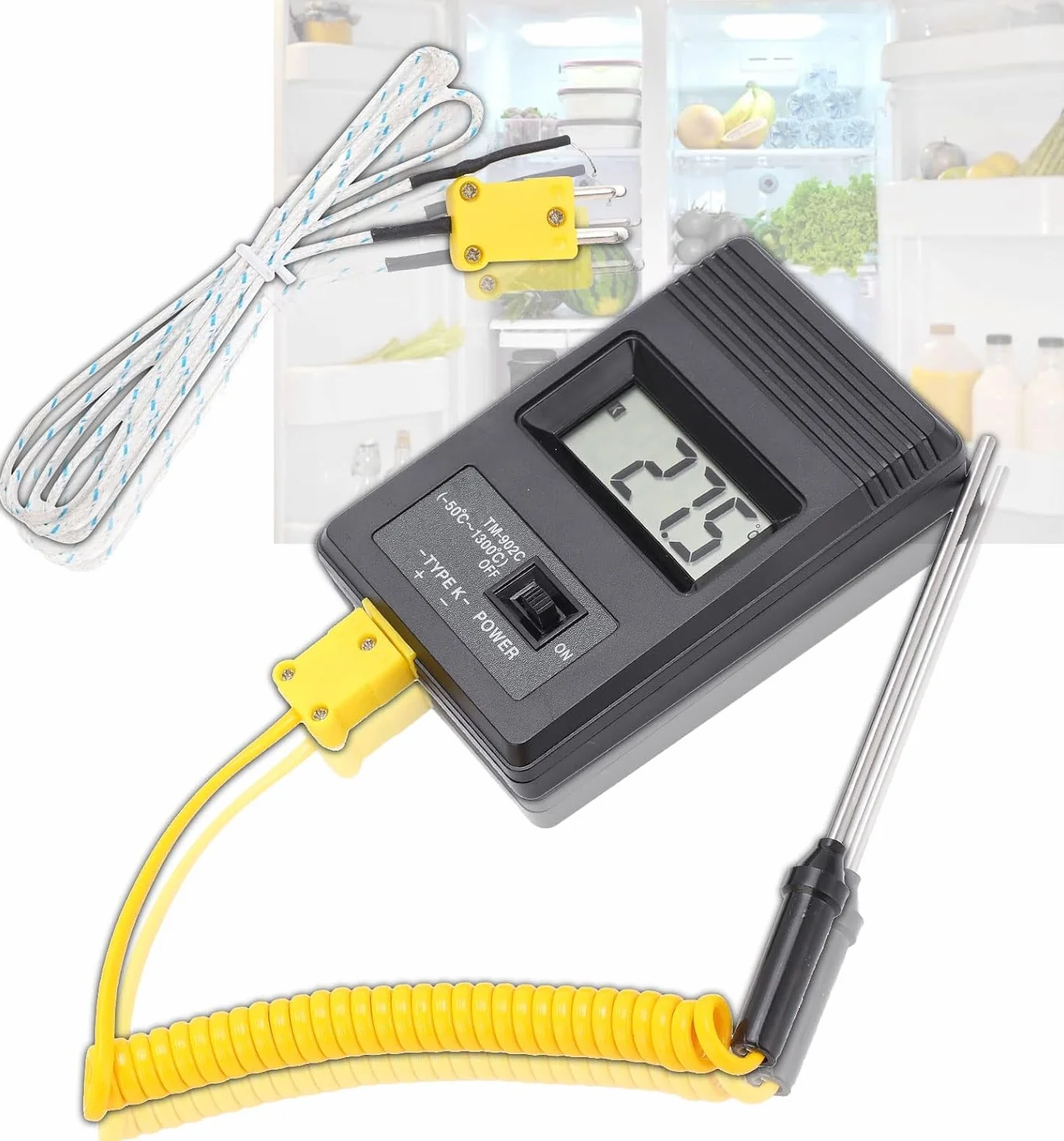 Termometro Digitale Tipo K con Sonda -50°C a +300°C LCD per Industria Cottura Scientifico