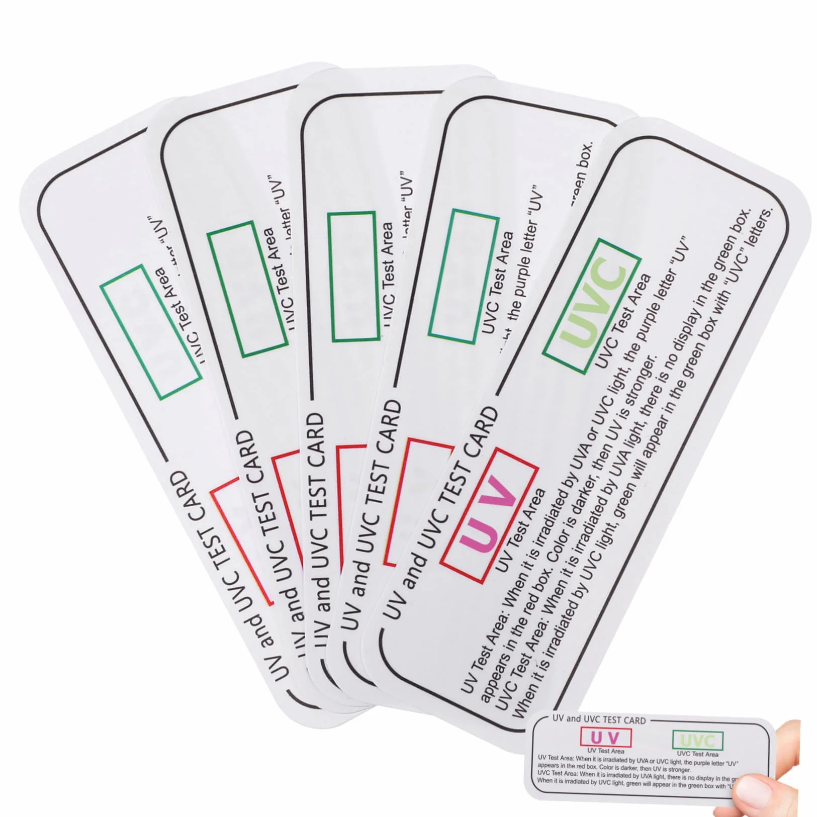 Holibanna 5 pezzi Schede Indicatore Uvc Test UV Strisce Compatte e Portatili per Monitoraggio e Intensità Luce UV