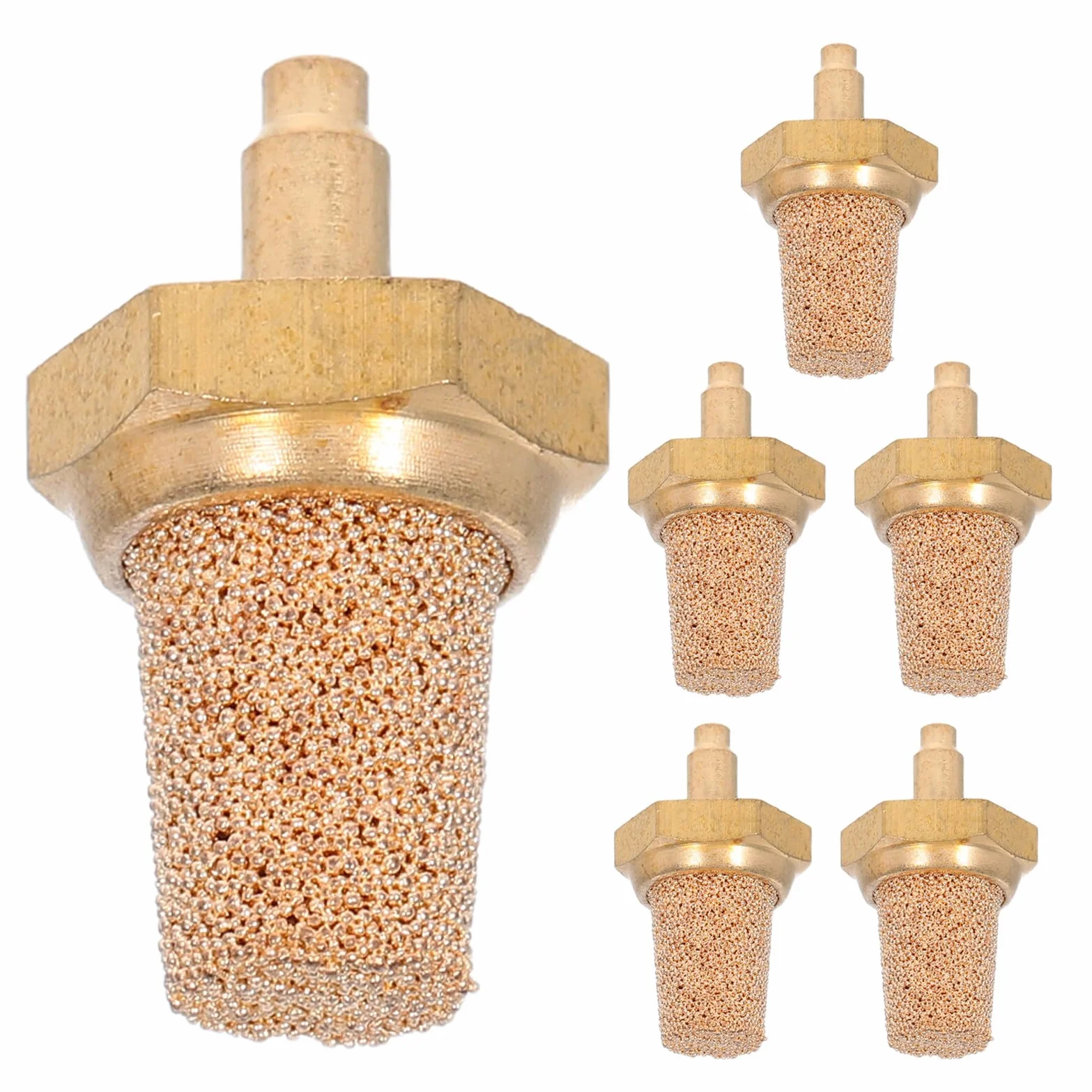Ciieeo Filtro Silenziatore in Rame M5 per Macchina del Fumo, 6 Pezzi, Accessori Compressore Aria
