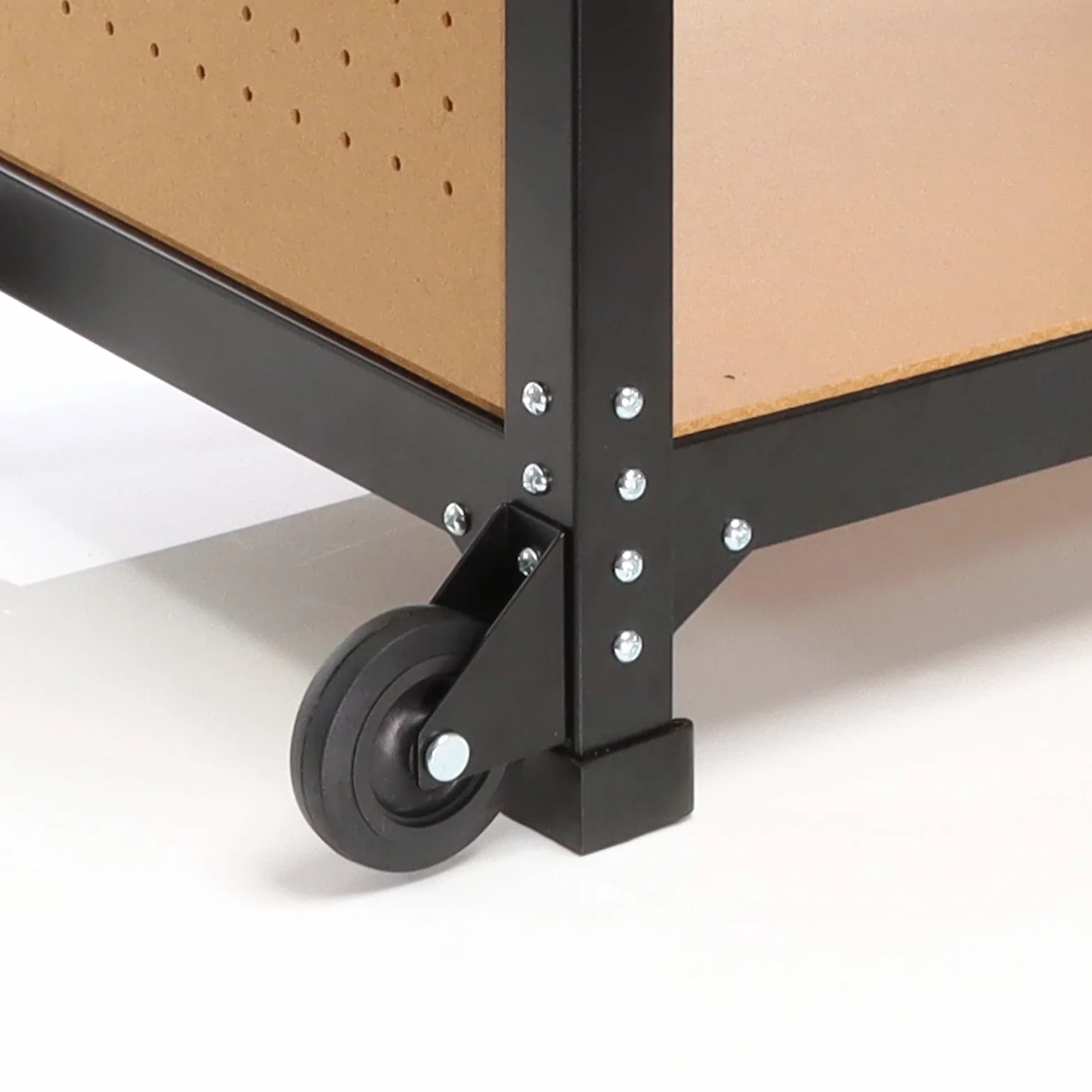 XPOtool Banco da lavoro portatile 68x50x66-82 cm Tavolo da lavoro con altezza regolabile e 2 ripiani