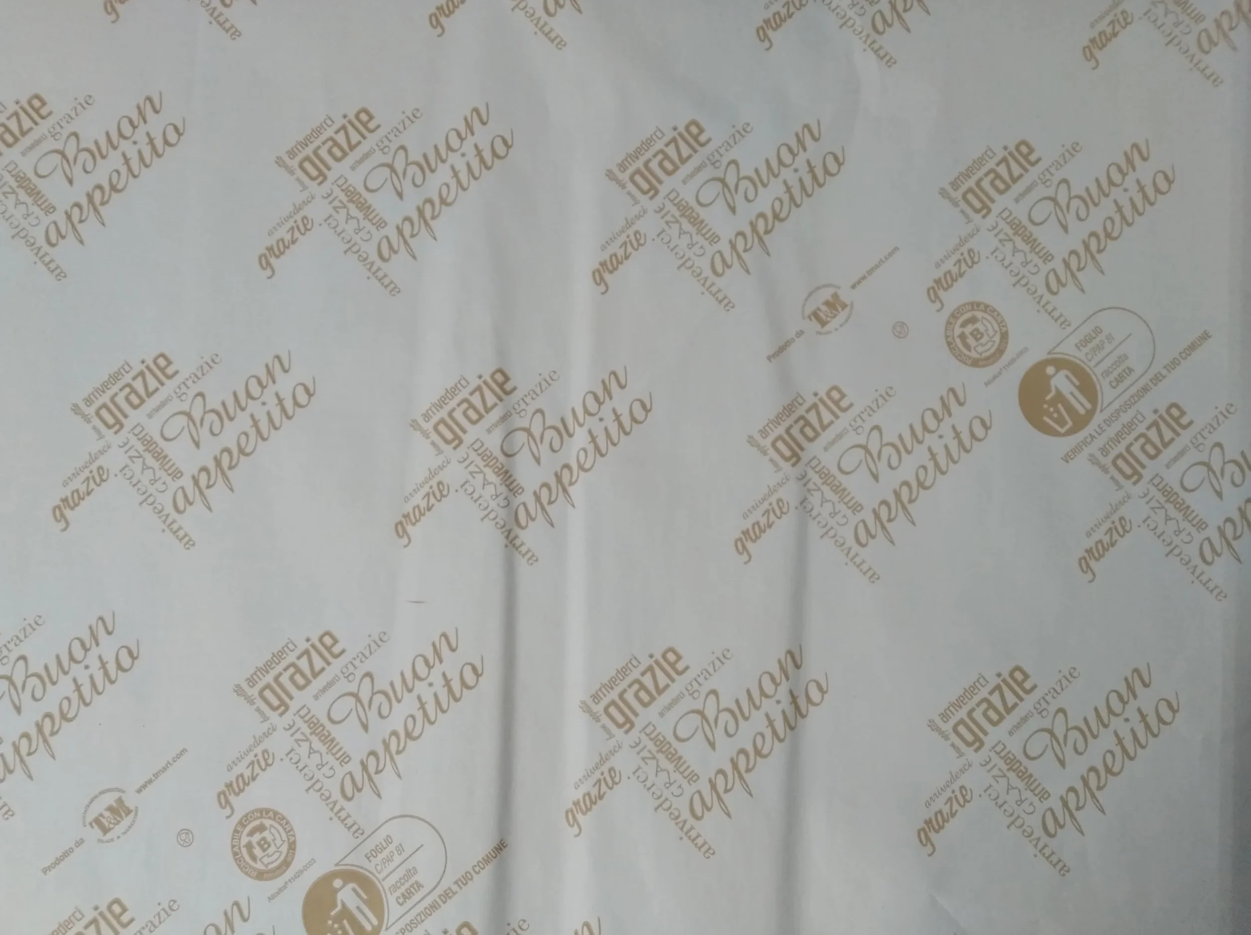 Generico Carta politenata per alimenti Kg. 1 Dimensione 50x38 cm in Poliester per Macellerie, Salumerie e Gastronomie