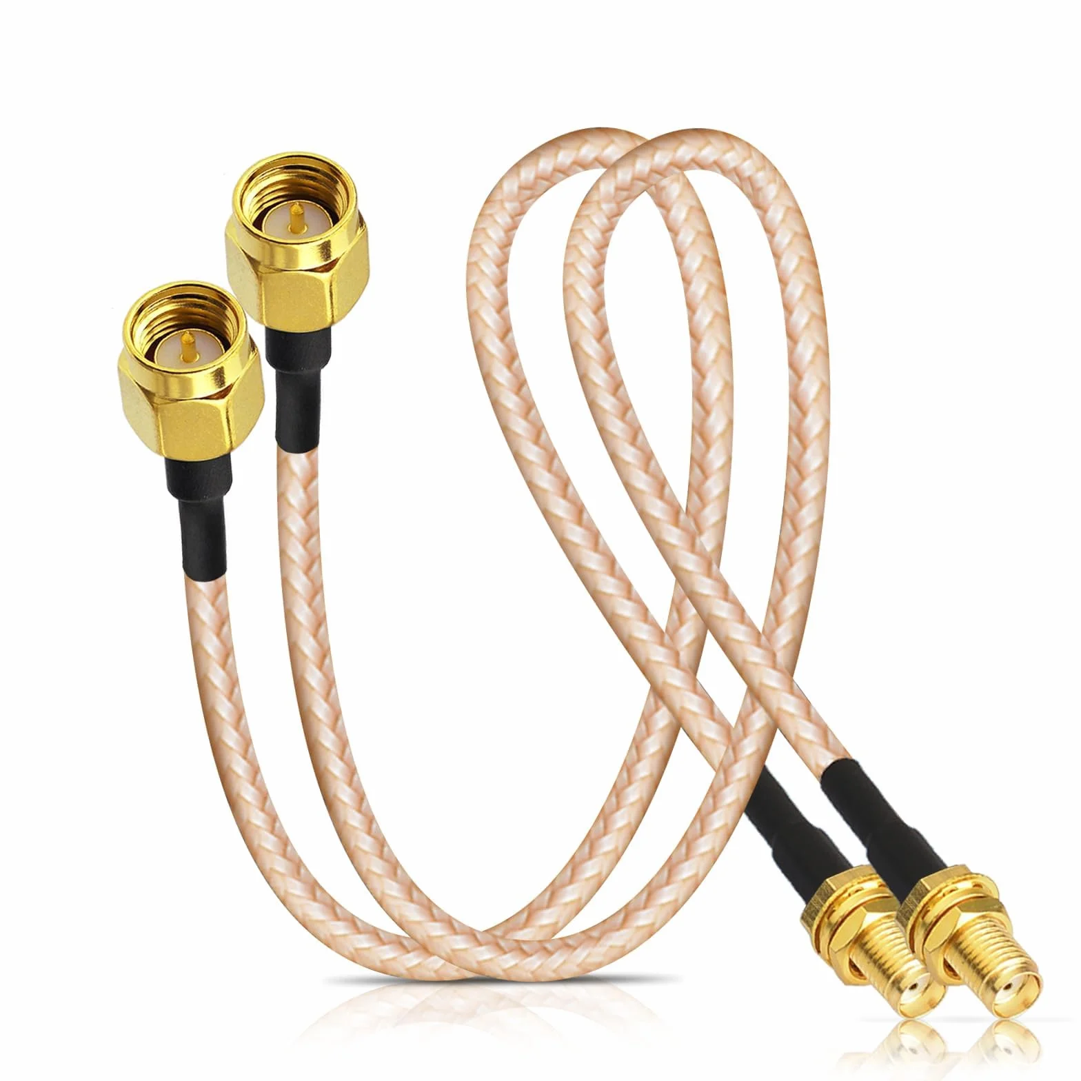 Bingfu Cavo SMA Prolunga Antenna 4G 5G 30cm Maschio Femmina Montaggio Paratia RG316 Coassiale 2 Pezzi