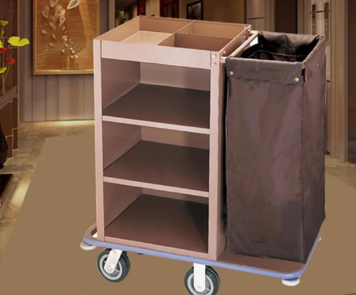 Carrello per Hotel Multifunzionale Industriale con Serratura, Carrello per Pulizie Tradizionali Commerciali per camere, Servizio di Pulizia.,A