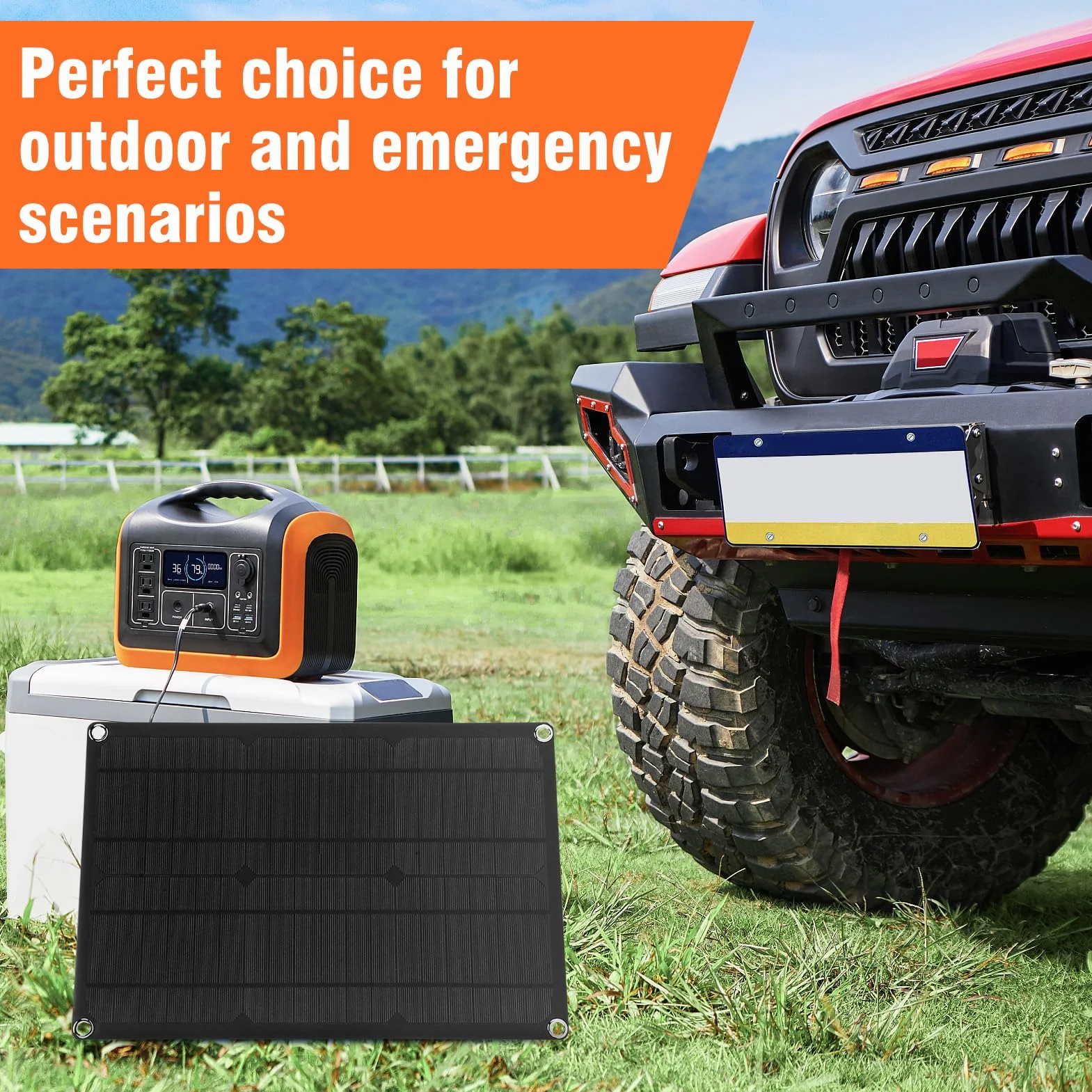 Caricabatterie solare per auto, kit pannello solare 12 V 20 W, pannello di ricarica solare portatile con scatola di controllo e cavi di conversione SAE, per auto, moto, barca