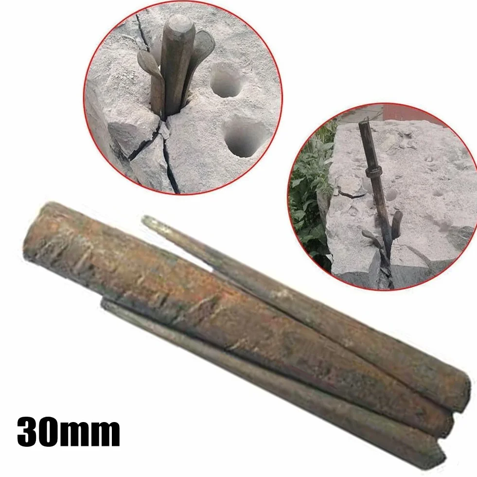 Rock Stone Splitters 30mm Metal Wedges Concrete Rock Splitter for Granite Marble