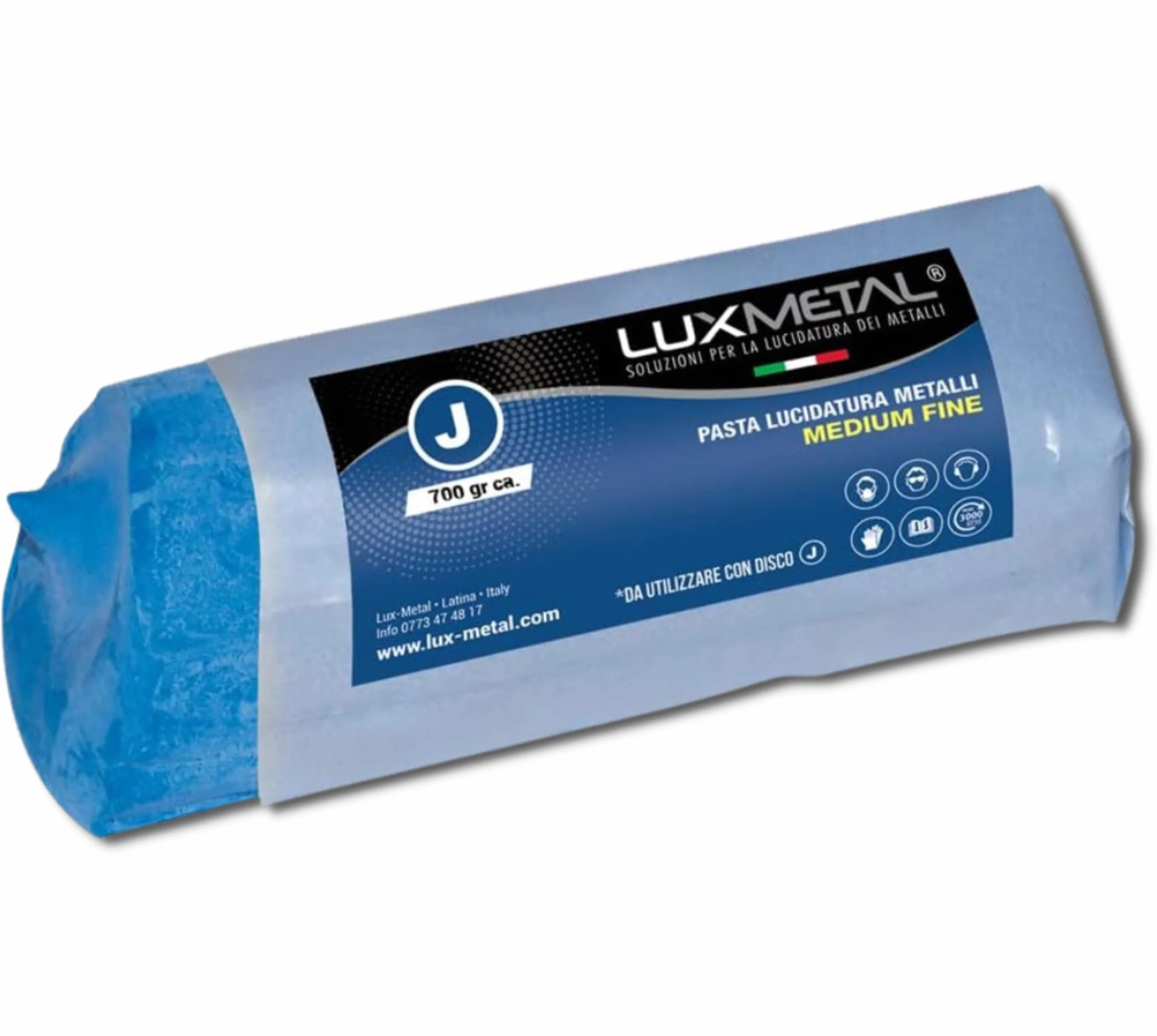 Lux Metal Pasta Abrasiva Lucidante Blu Scuro Medium Fine 700 gr Lucidatura Metalli Acciaio Inox Cera Per Lucidare Alluminio A Specchio Ferro Lucida Cromature Solida Ottone Rame Marmo Plastica Argento