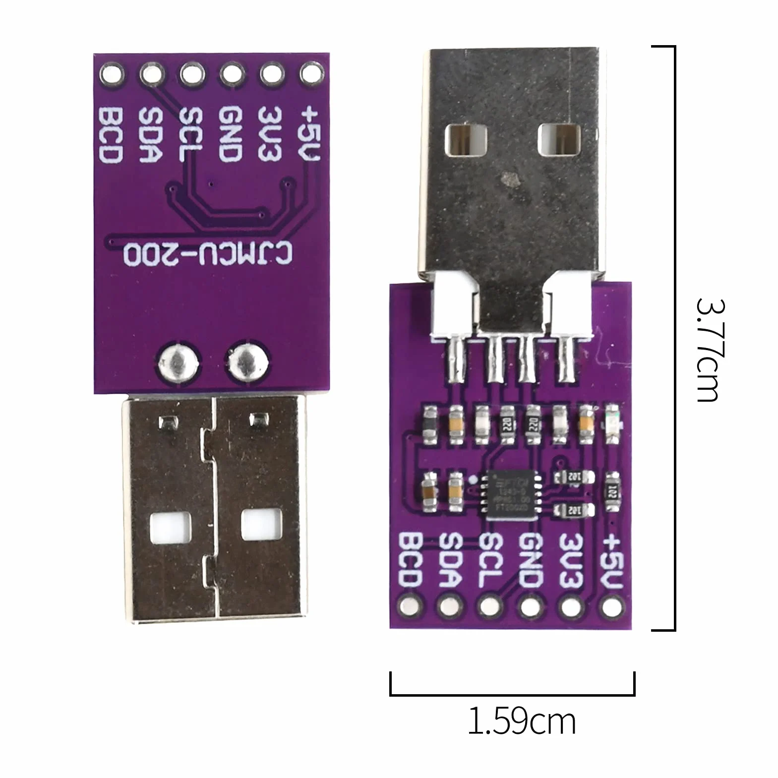 Modulo USB a I2C, MCU-200 FT200XD Modulo interfaccia USB a I2C Modulo multifunzione ad alta velocità Uscita CMOS 3,4 MHz