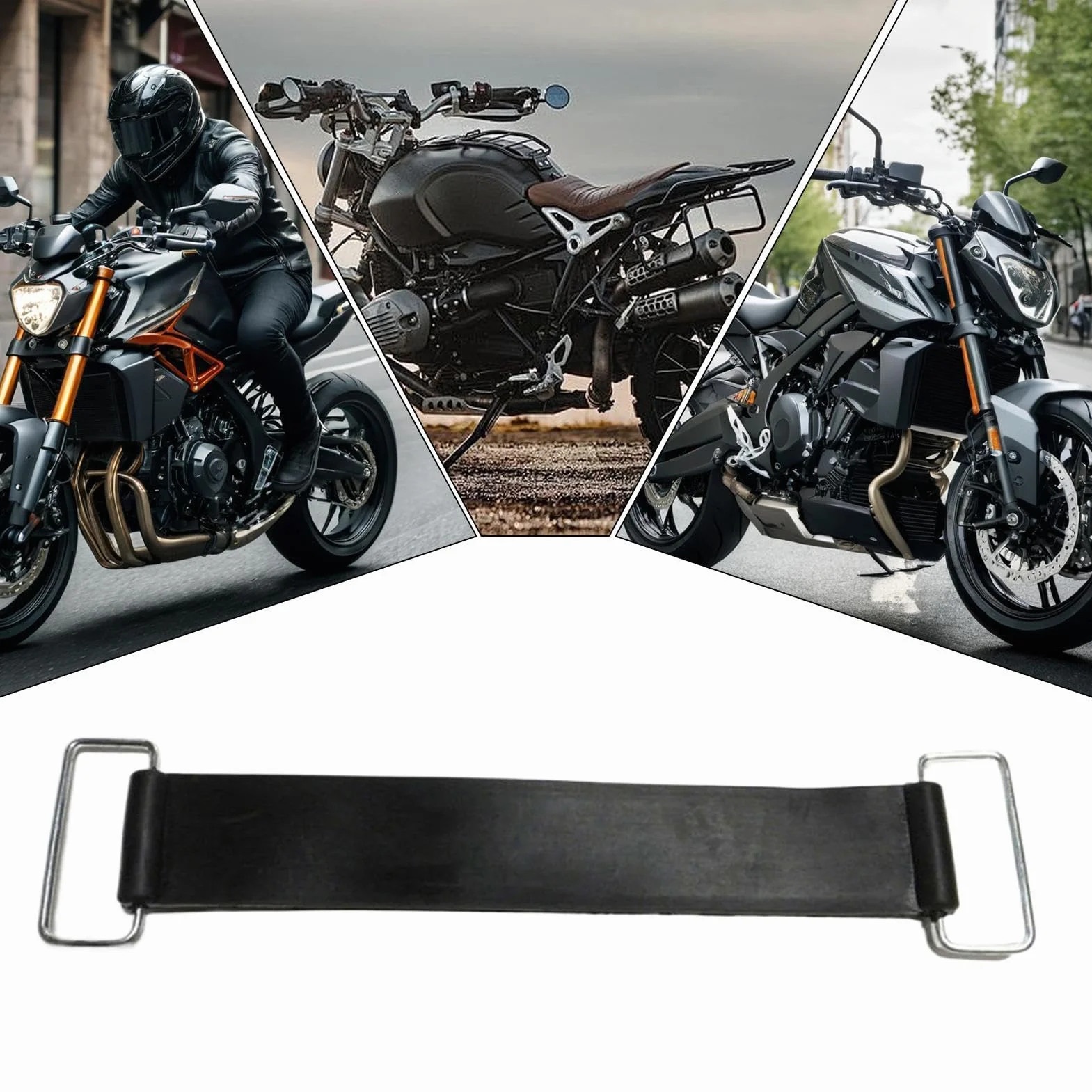Cinghia elastica per batteria moto | Fascia estensibile fissa per vano portabatteria | Sostituzione esterna