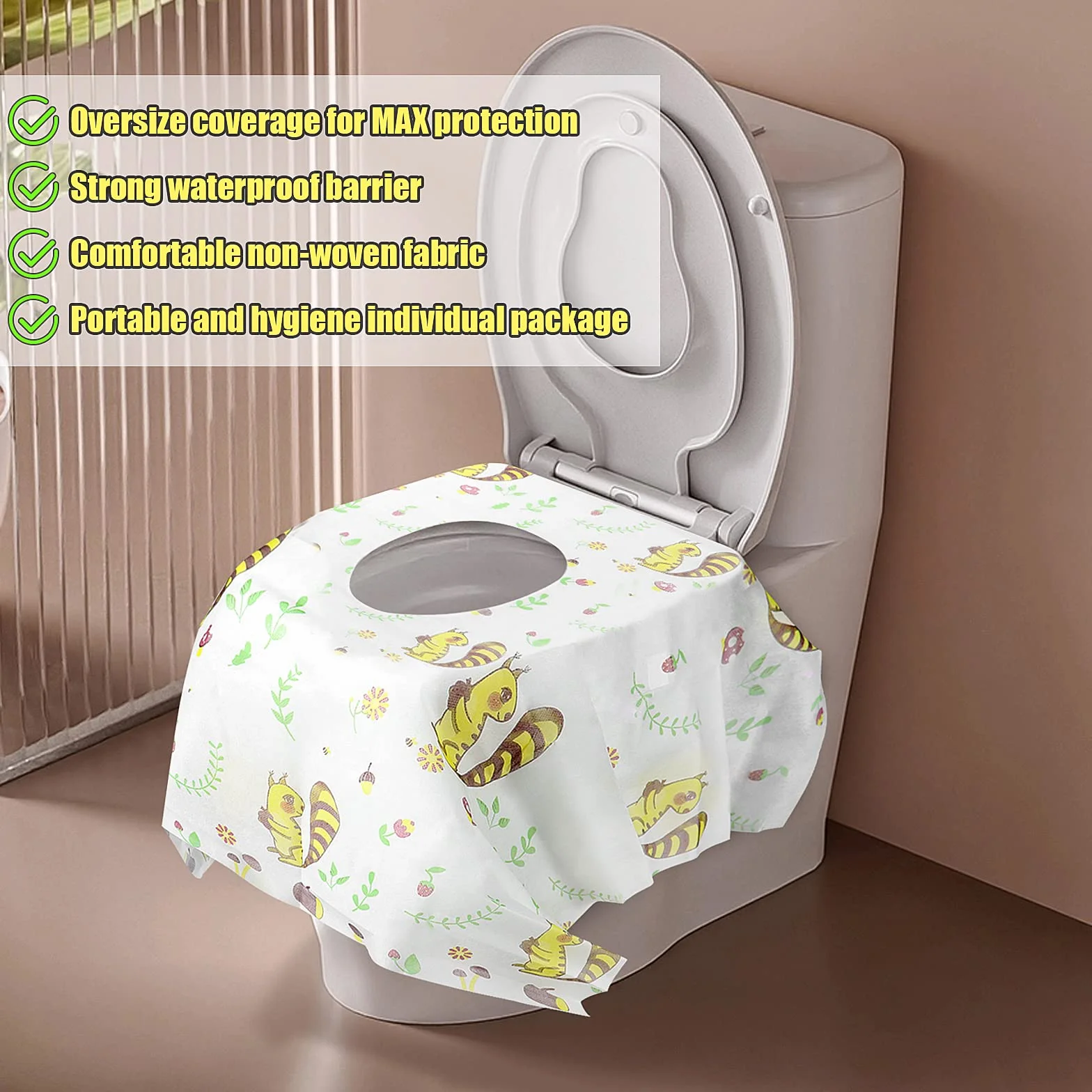 Copriwater Usa e Getta Wc Portatile Bambini Impermeabile L Scoiattolo