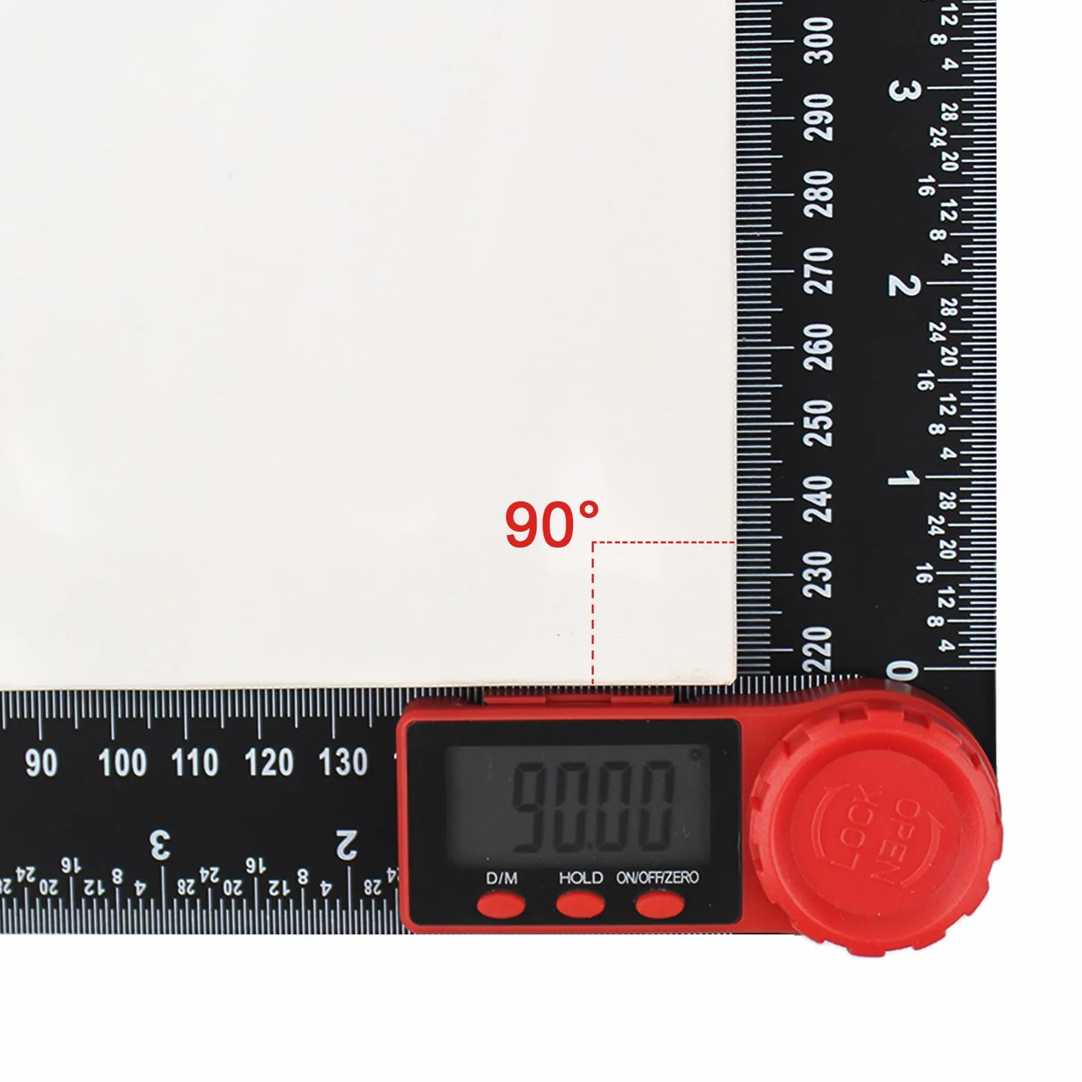 Goniometro Digitale 360°,Misuratore Angoli,Righello Angolare Digitale,con Doppia Gradazione,con Display LCD,Funzione Hold e Blocco,per Ingegneria,Lavorazione del Legno,Misurazioni Angolari Esatte