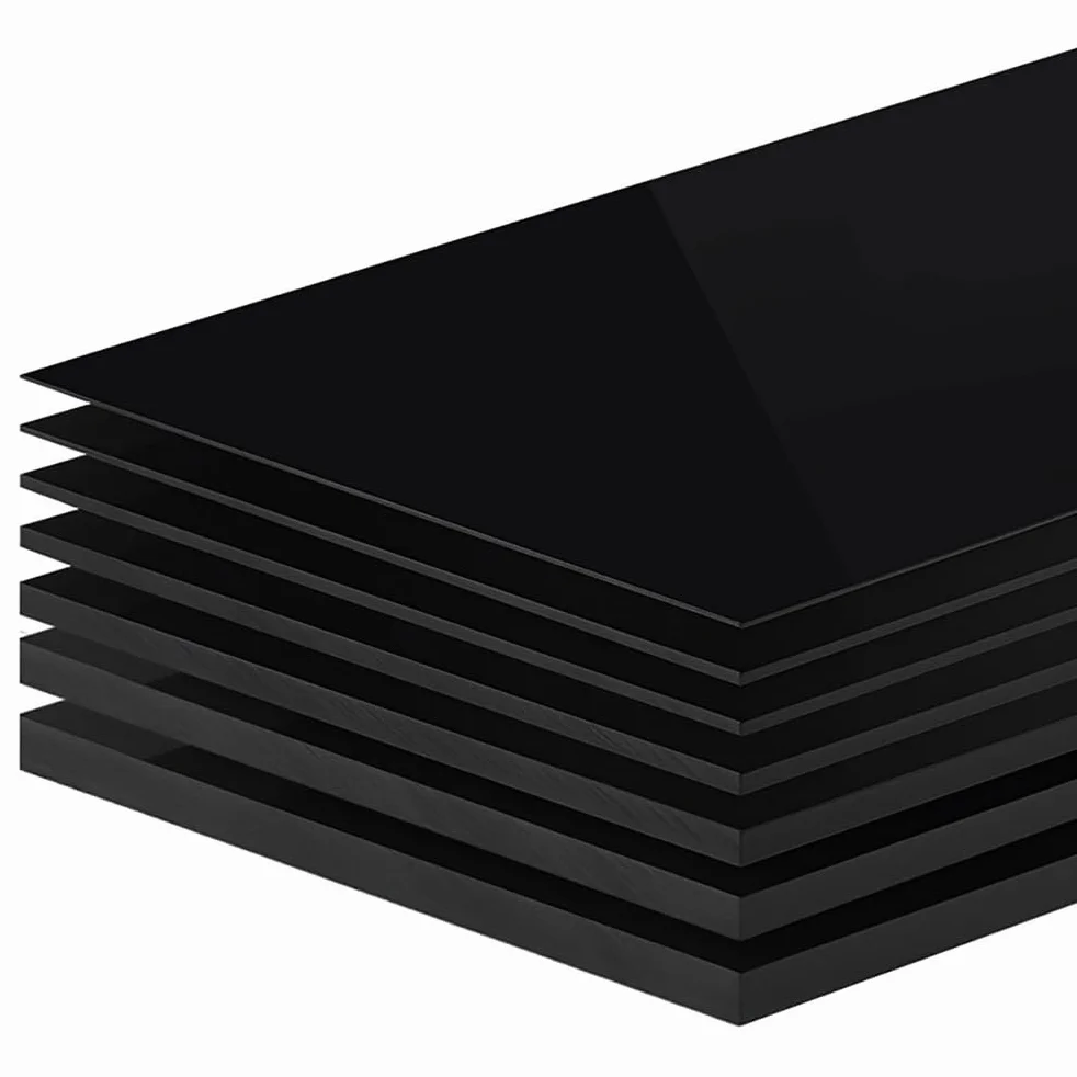 Set 2 Lastre Plastica Nera Rigida 2mm – Fogli PP per Officina Modellismo Pannelli Tecnici Fai da Te,40×80cm