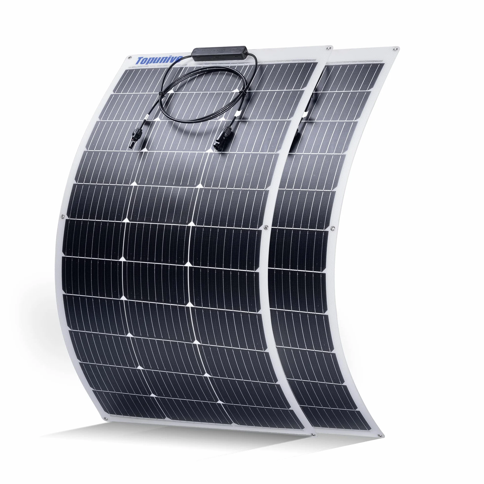 Set di 2 pannelli solari flessibili monocristallini 100 W 12 V per batterie roulotte, camper, barca, yacht, marino