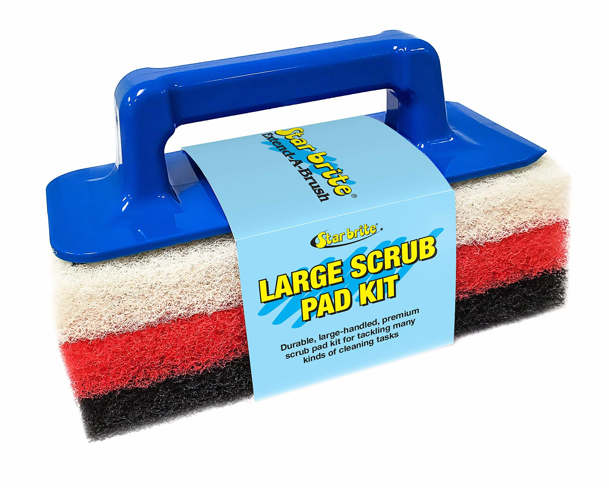 STAR BRITE Scrub Pad Kit Grande - Manico con 3 Diversi Tamponi Testurizzati