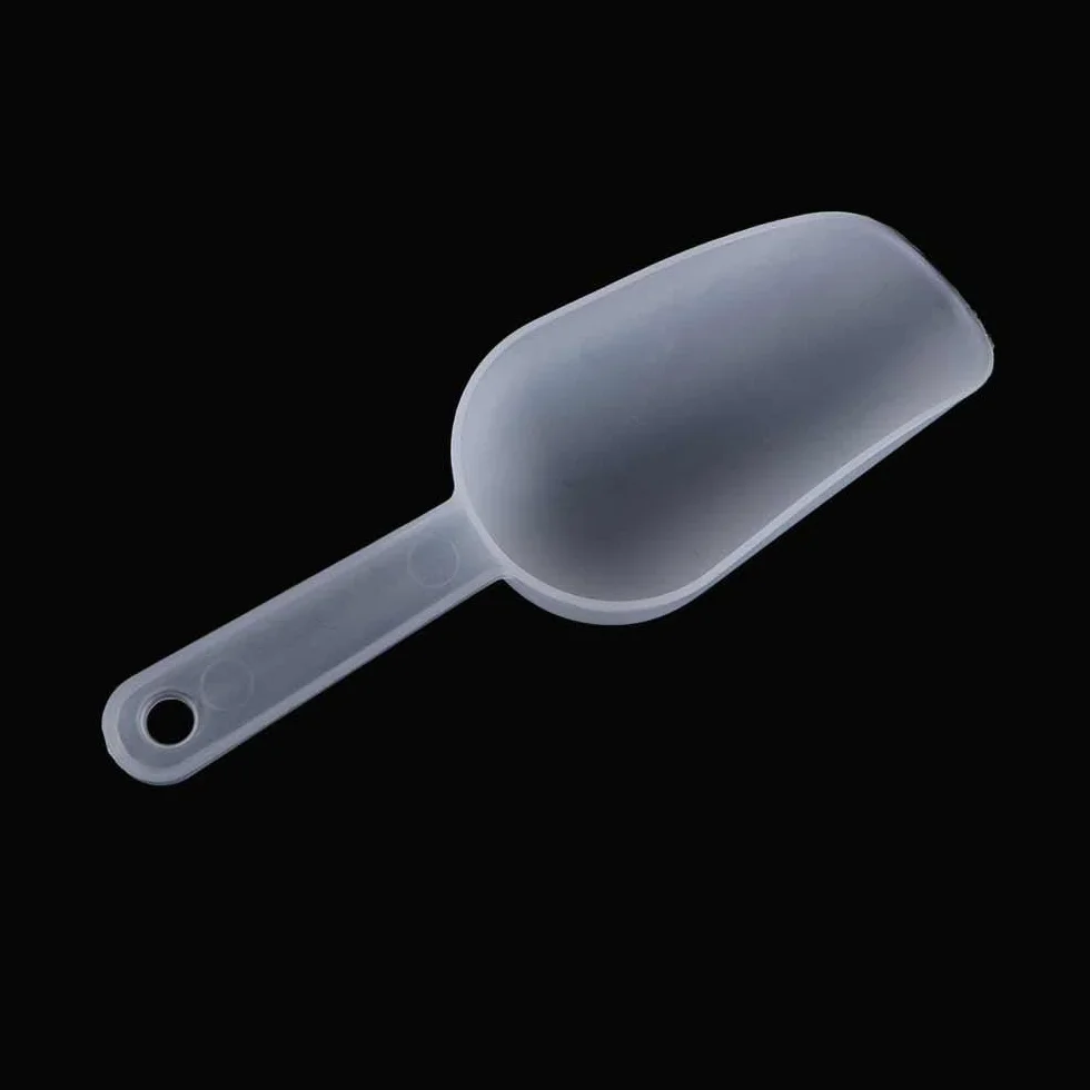 Set di 3 palette dosatrice in plastica trasparente per vaschette per cubetti di ghiaccio, farina, caramelle, dolci, cereali, dessert