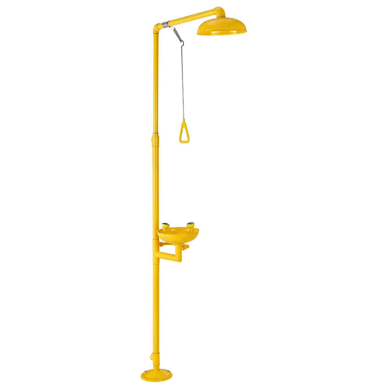 VEVOR Stazione Lavaggio Oculare Emergenza 870x400x2330 mm Lavaocchi Doccia Acciaio Inossidabile 304 Giallo