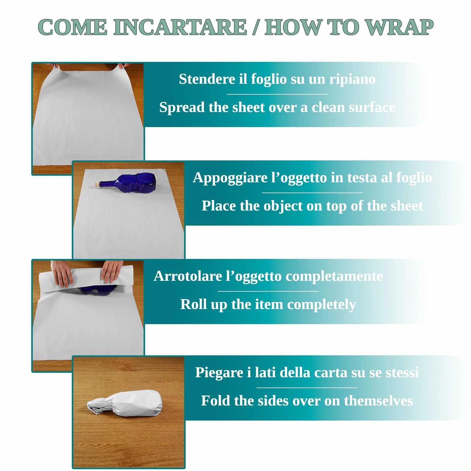 Fogli Carta Imballaggio 64x44cm 400g Bianca per Cartoni Trasloco Kit