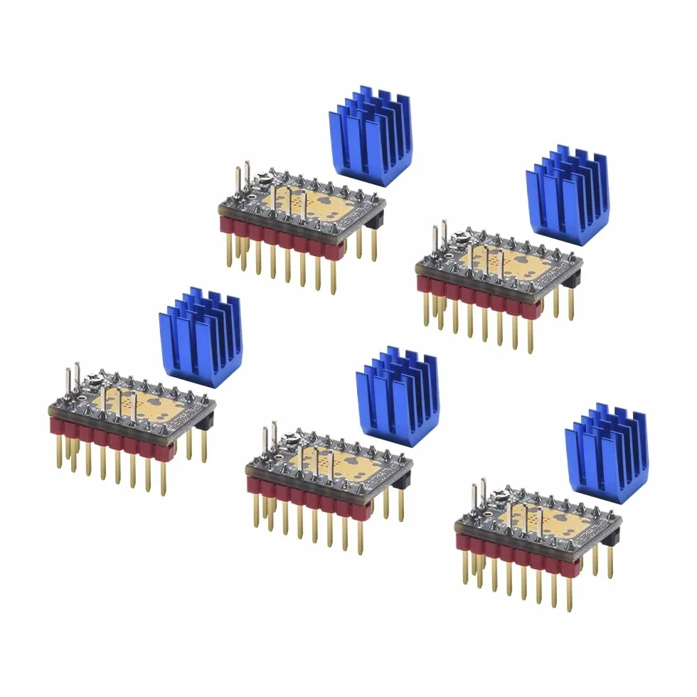 BIGTREETECH TMC2209 V1.3 Stepper Motor Driver UART, Step/DIR Mode Ultra Silent Stepsticks con Dissipatore per SKR V1.4 Turbo/SKR 3, Octopus/Manta M4P/M5P/M8P MKS Gen L 3D Printer Motherboard 5Pcs
