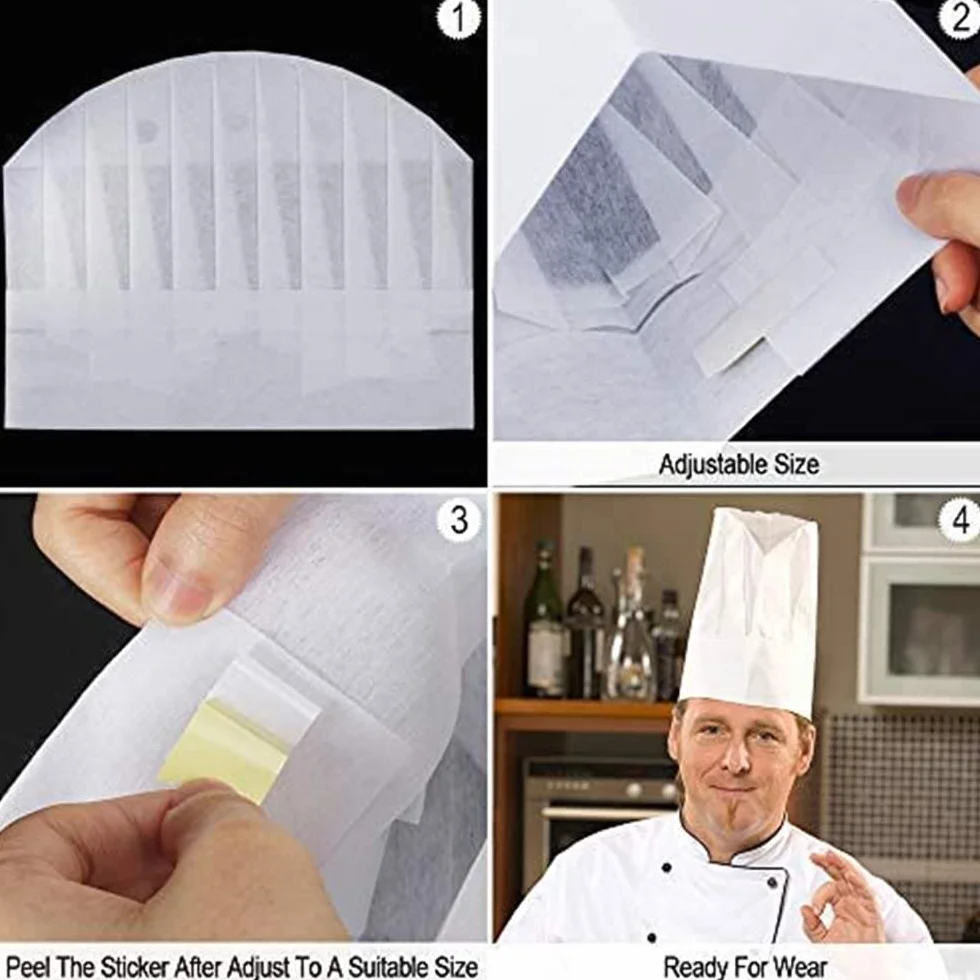 Cappelli da Cuoco Regolabili 9 Pollici Set per Cucina Ospitalità Ristorante