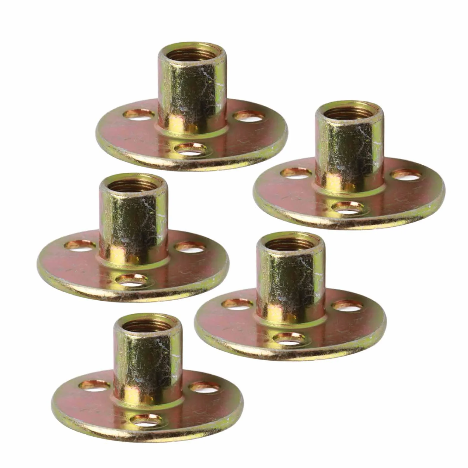 Dado a Base Rotonda Flangiato 5 Pezzi M6 M8 M10 Ferro Zincato