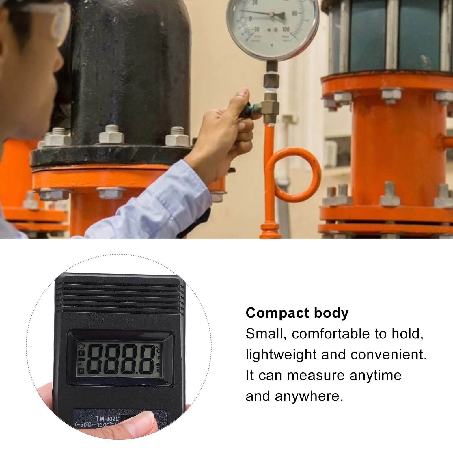 Termometro Digitale Tipo K con Sonda -50°C a +300°C LCD per Industria Cottura Scientifico