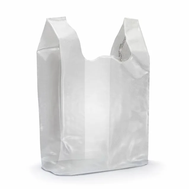 SACCHETTO MEDIO BIANCO DI PLASTICA 28 X 50 SACCHETTI SHOPPERS BORSA CON MANICO BUSTA PER ALIMENTI SHOPPER NEGOZIO (28 cm x 50 cm)