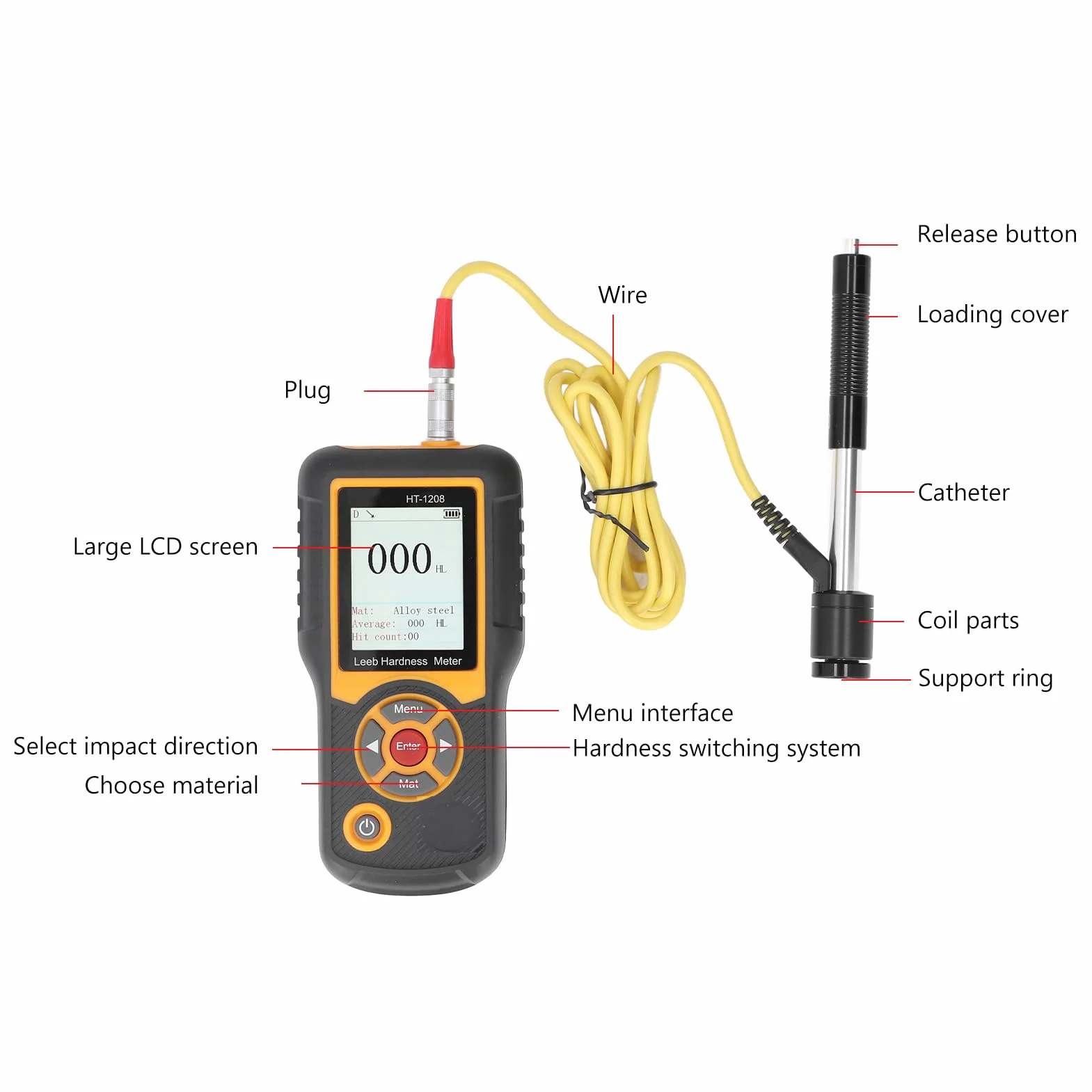 Durometro per Metalli Tester 170HL a 960HL HT-1208 Schermo a Colori TFT