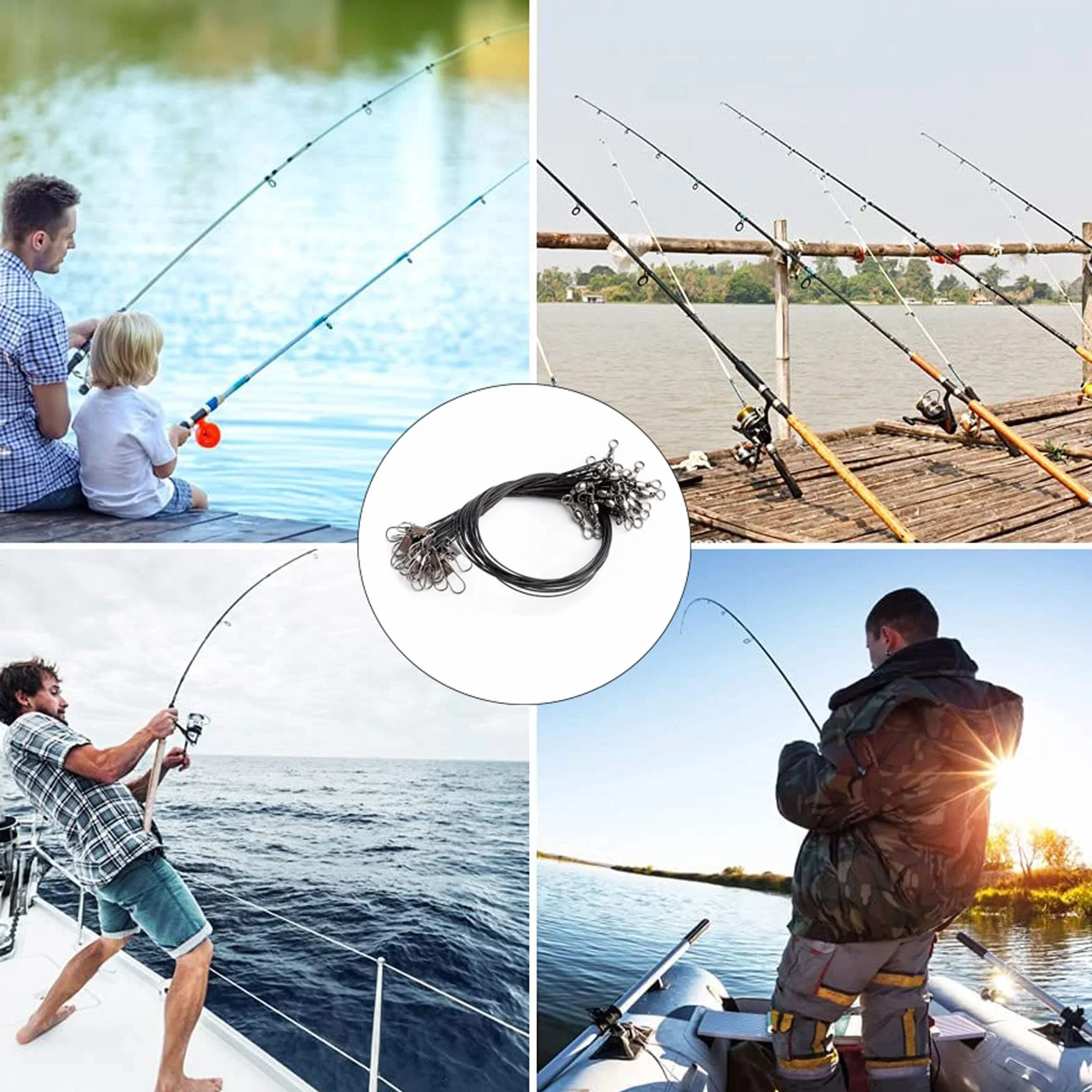 Terminali Acciaio Anti Morso Pesca 80 Pezzi