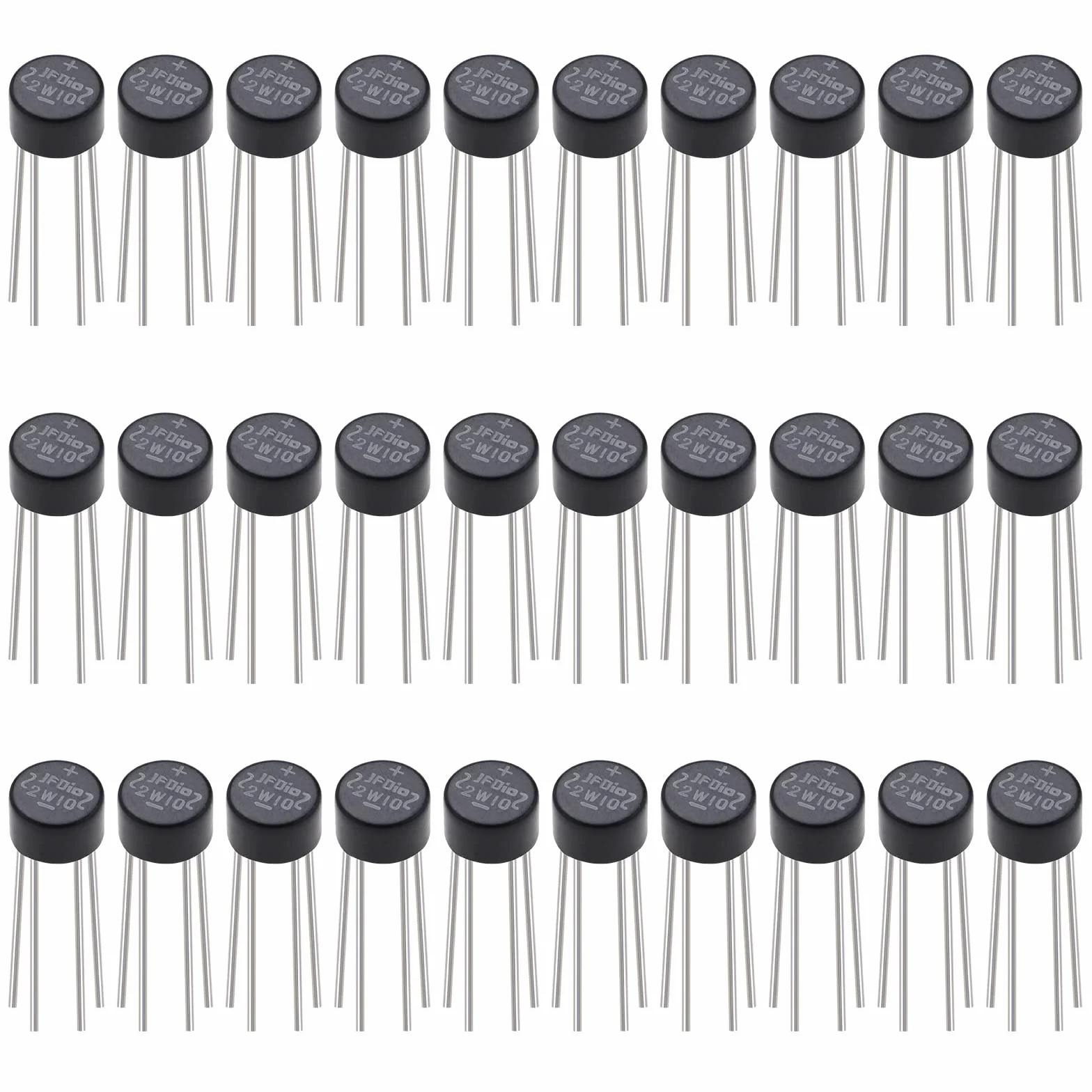 The Lord of the Tools 30Pcs 2W10 2A 1000V Diodi Raddrizzatori a Ponte Assiale Full Wave Silicone