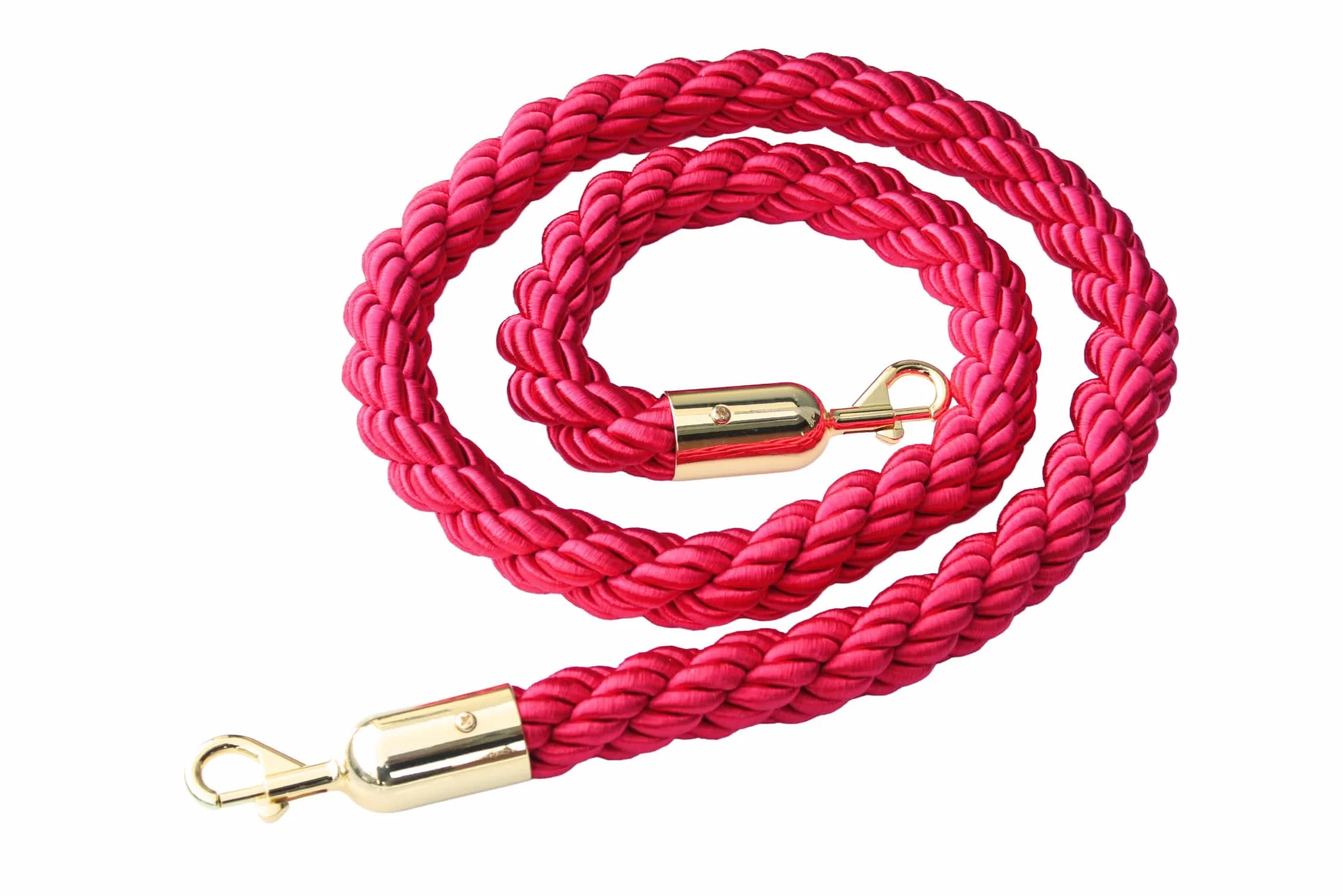 Corde di barriera con moschettoni 150 cm - Set da 2 - Corda intrecciata con ganci in acciaio inox per pali di guidaggio e zone VIP - Rosso/oro