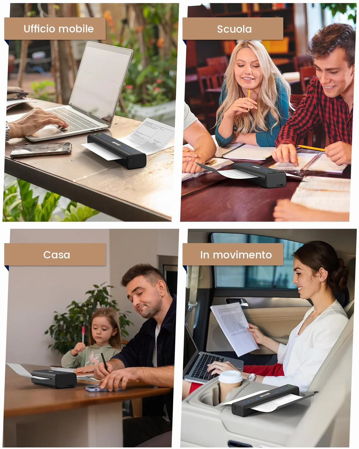 NEWYES Stampante termica portatile Stampante senza inchiostro Connettività wireless Viaggi d'affari Uso domestico di istruzione