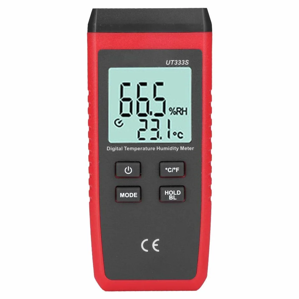 UT333S Termometro Digitale Portatile Alta Precisione Misuratore di Umidità con Sonda a Molla Retrattile