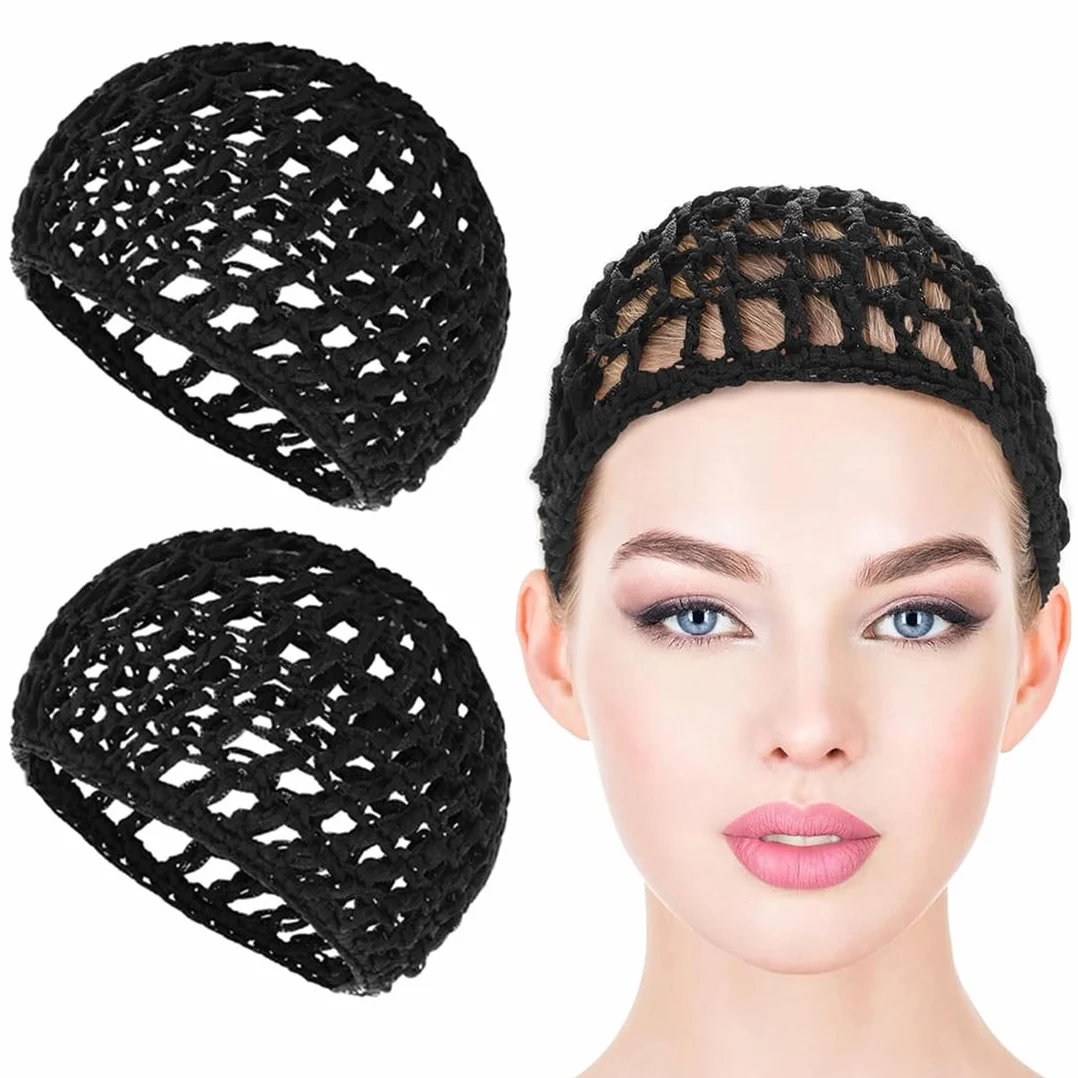 Rete Per Capelli All'Uncinetto 2 Pezzi, Rete Per Capelli Per Dormire, Involucro Per Capelli Lunghi