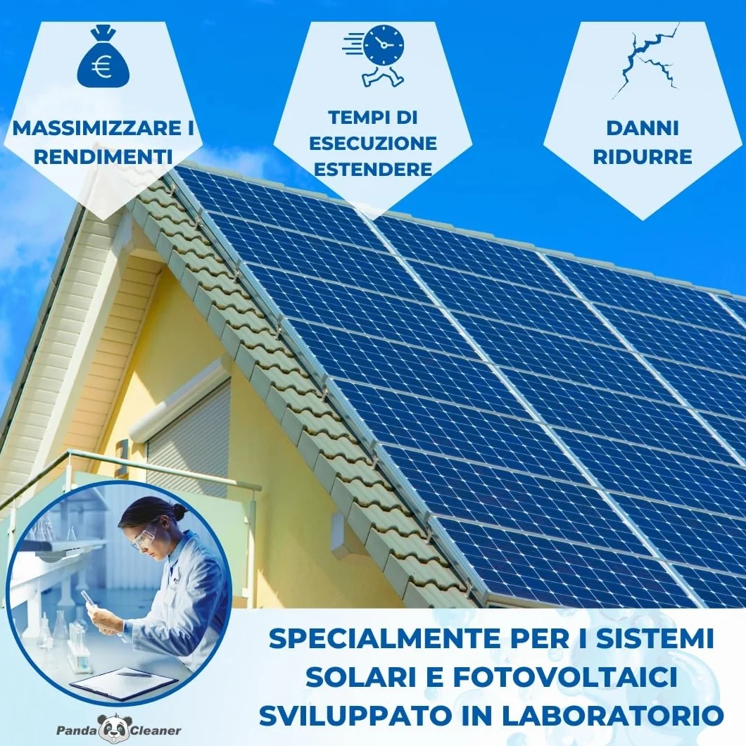 PandaCleaner Detergente biologico professionale 1l per impianti solari fotovoltaico altamente concentrato 1:100