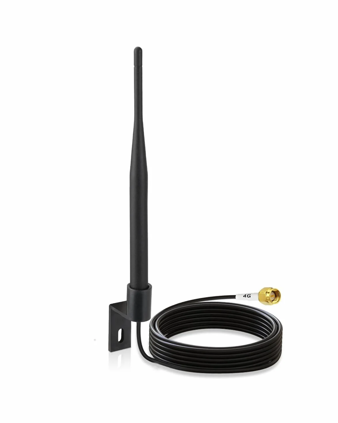 Superbat Antenna Esterna 4G LTE Maschio SMA 5dBi 698-2700MHz Cavo RG174 3m 50Ω Impermeabile Omnidirezionale e Supporto di Montaggio per Router, Gateway, Modem e Telecamere di Sorveglianza Cellulari