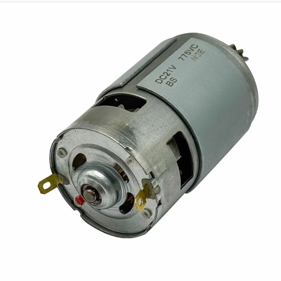 Motore 775 DC, 21 V, 10 denti, motorino di avviamento elettronico per trapani e utensili elettrici, costruzione in metallo con anima in rame per dissipazione del calore e prestazioni stabili