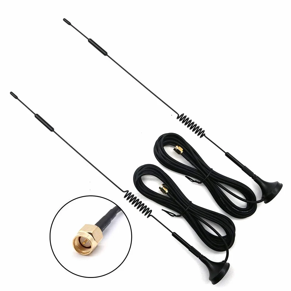 DollaTek 2Pcs 433 MHz Unity Gni Omni, Antenna da 12 Pollici con Base Magnetica e connettore SMA Maschio Impedenza 50 Ohm - 12DBI