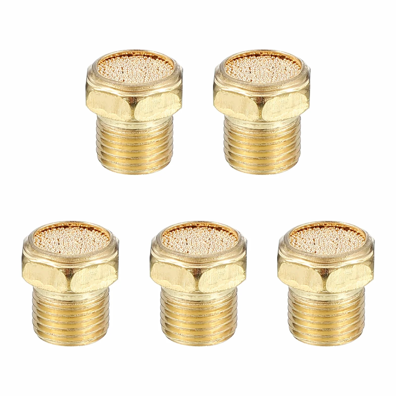 PATIKIL Silenziatori Pneumatici G1/8" Marmitta Riduzione Rumore Bronzo Sinterizzato 5 Pezzi