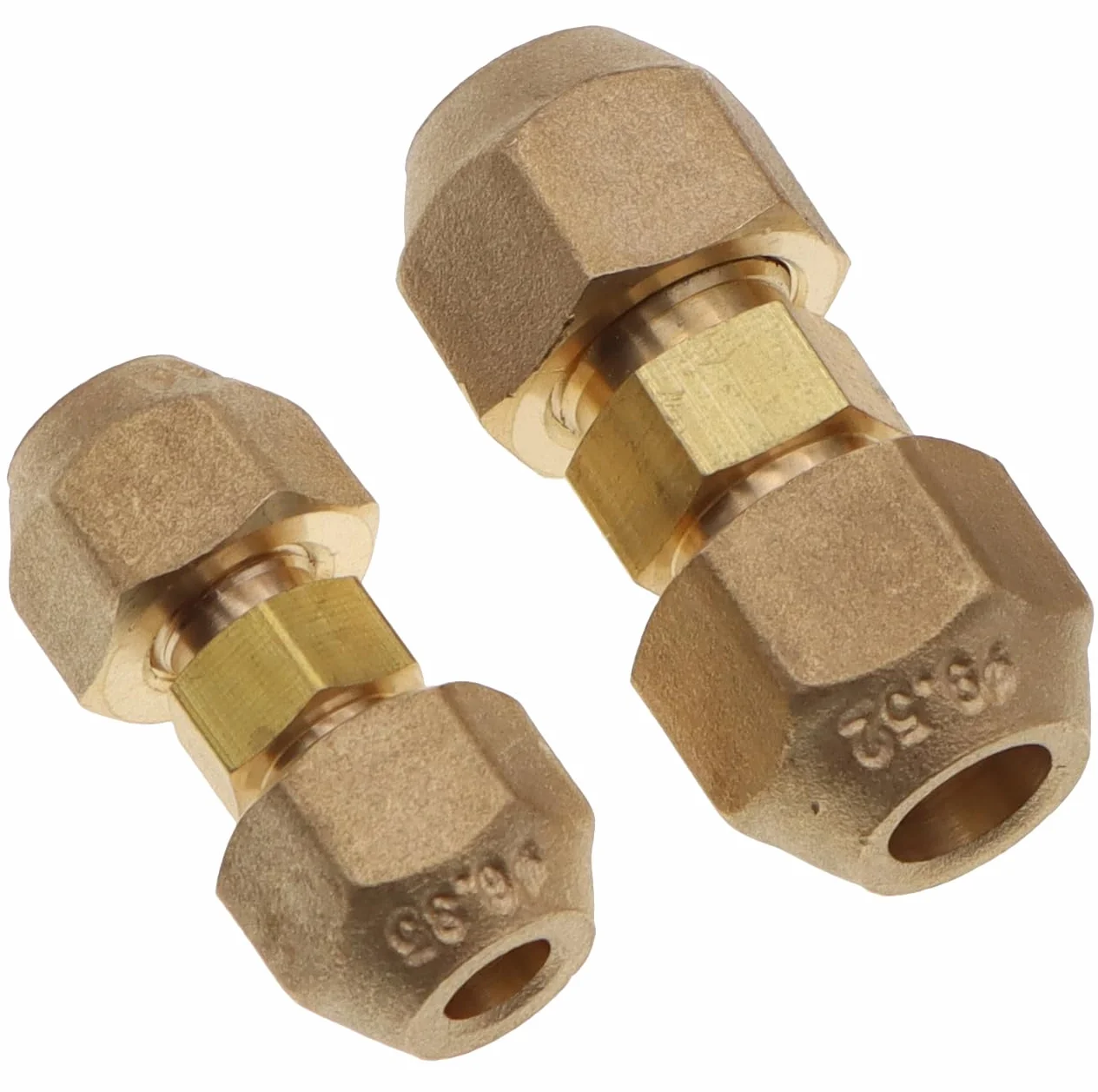 Prolunga per tubi in rame per aria condizionata - Dado svasato da 1/4" e 3/8", Doppio connettore giunto, Testa di collegamento intermedia, Senza saldatura, Adatto per tubi di diametro da 1/4" e 3/8"