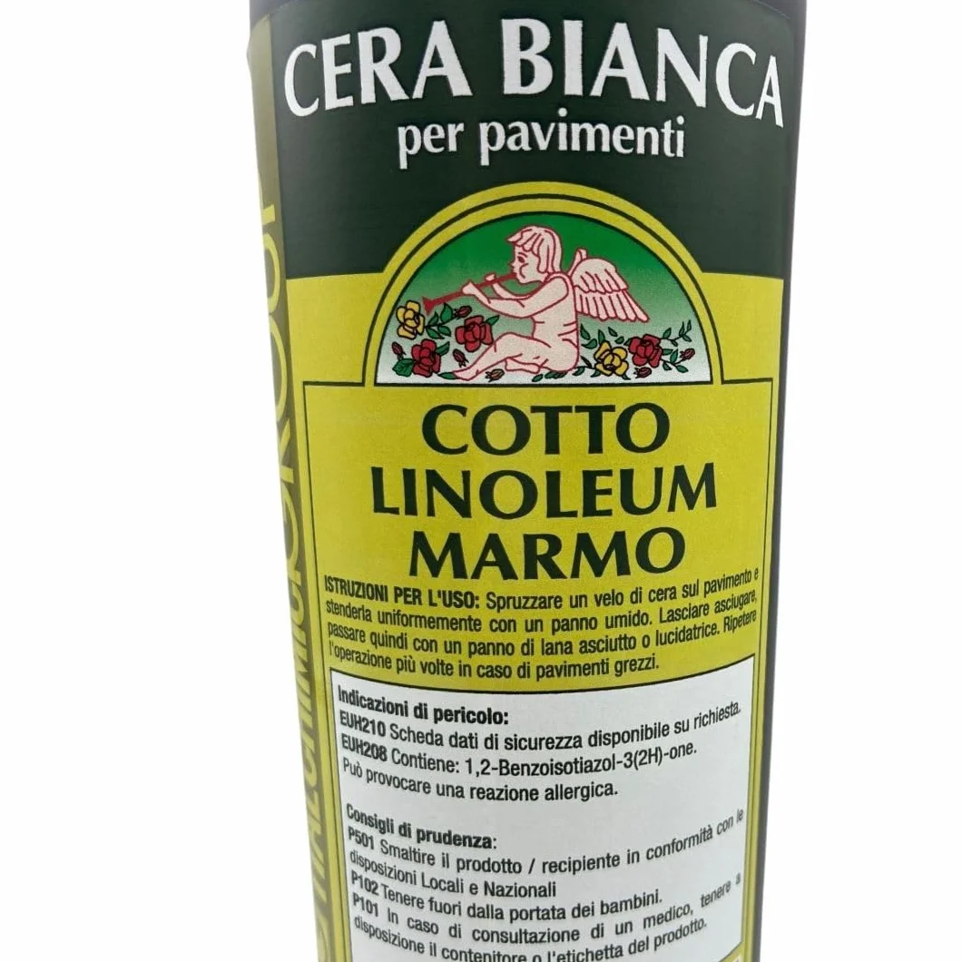 Cera Pavimenti Bianca 1L – Protettiva e Lucidante per Cotto, Marmo e Linoleum, Nutre e Ravviva le Superfici